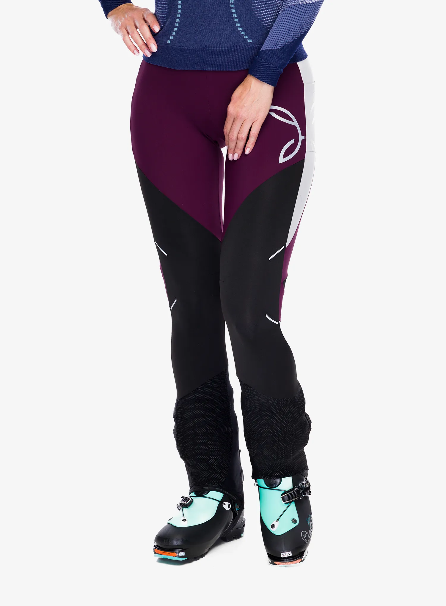 Ženske tajice za trening Montura Slick 2 Pants - wine red/quiet grey