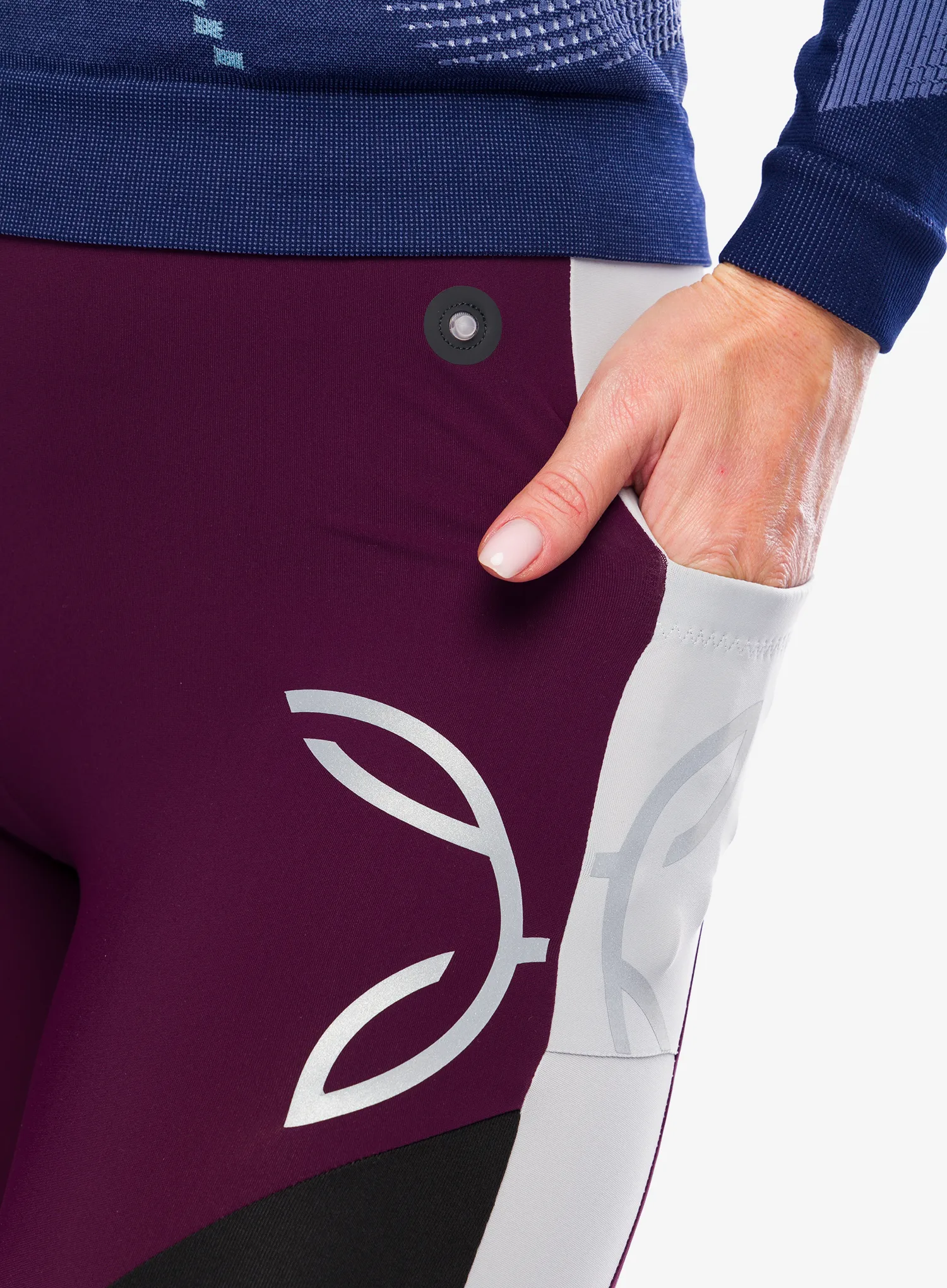 Ženske tajice za trening Montura Slick 2 Pants - wine red/quiet grey