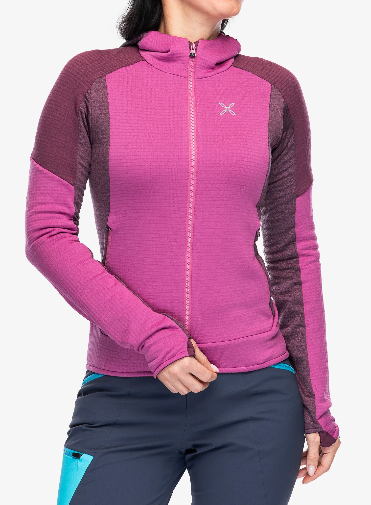 Ženska dukserica na otkopčavanje Montura Stretch Color 2 Maglia - baton rouge/wine red