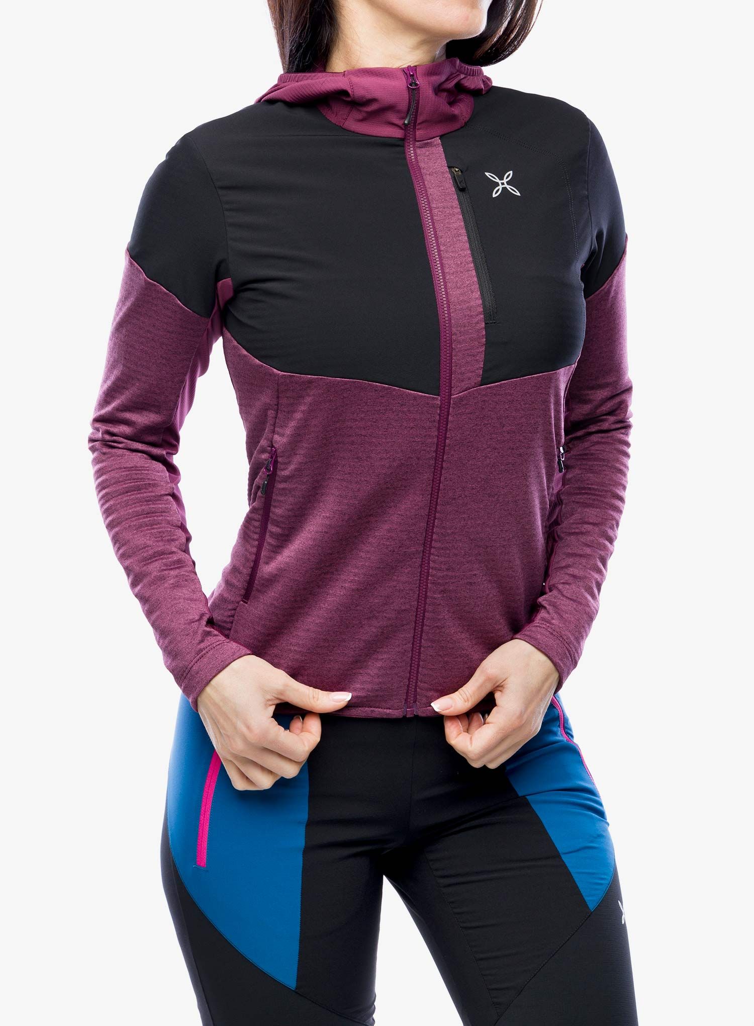 Ženska trekking dukserica Montura Thermalgrid Pro 2 Maglia - wine red