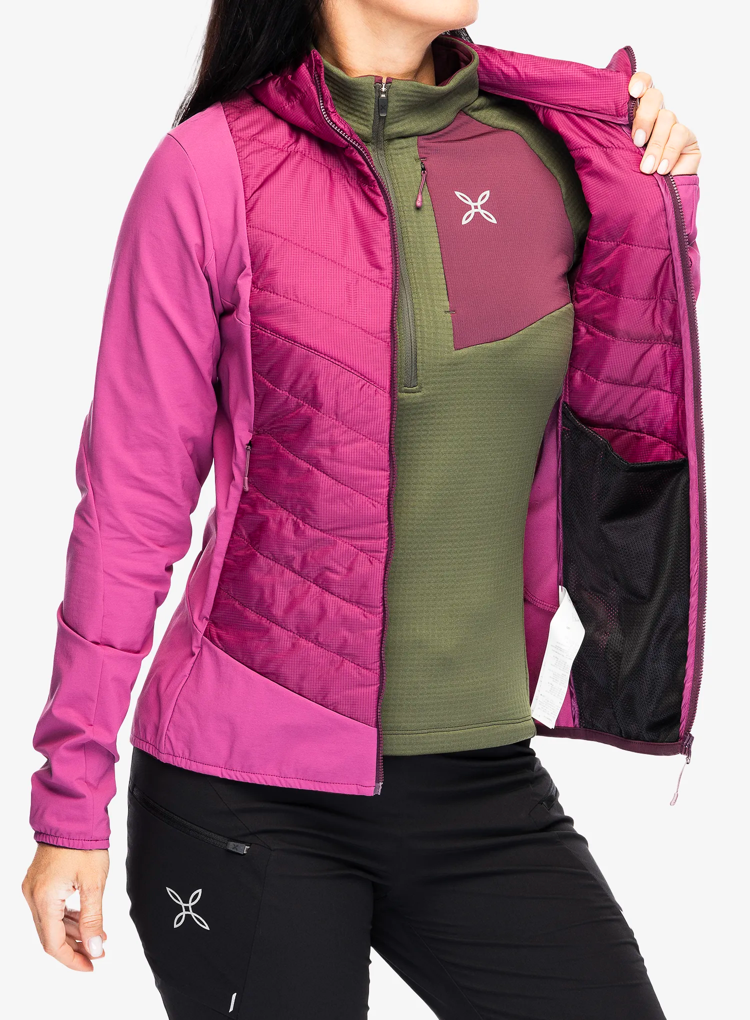 Ženska hibridna jakna Montura Trace Hybrid Jacket - baton rouge/wine red
