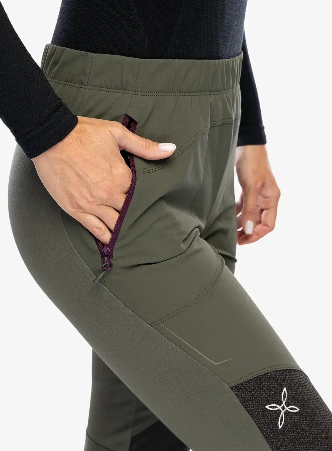 Ženske trekking hlače Montura Vertigo 2 Pants - sage green/wine red
