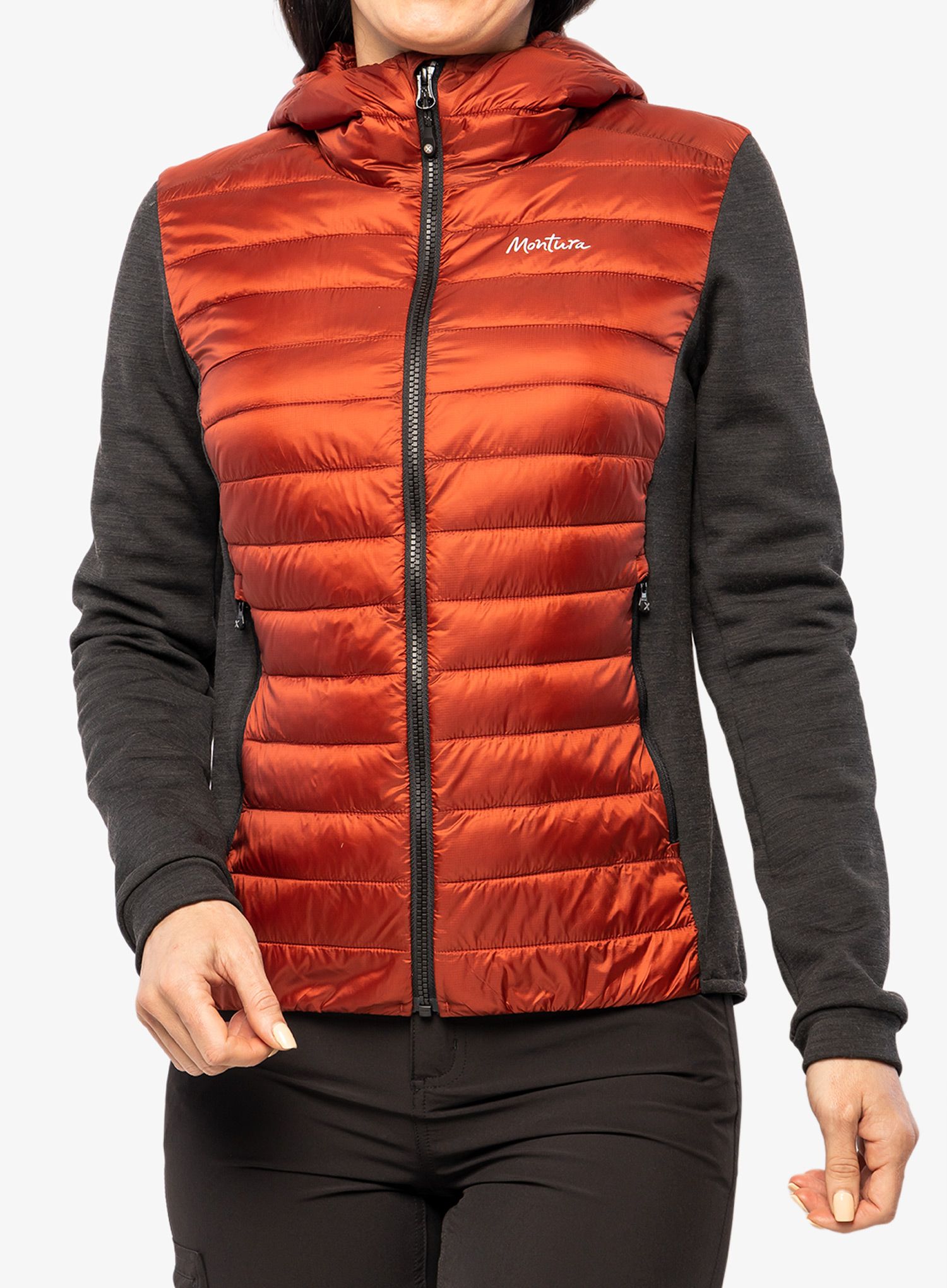 Ženska hibridna jakna Montura Wool Essential Hoody Jacket - tabacco