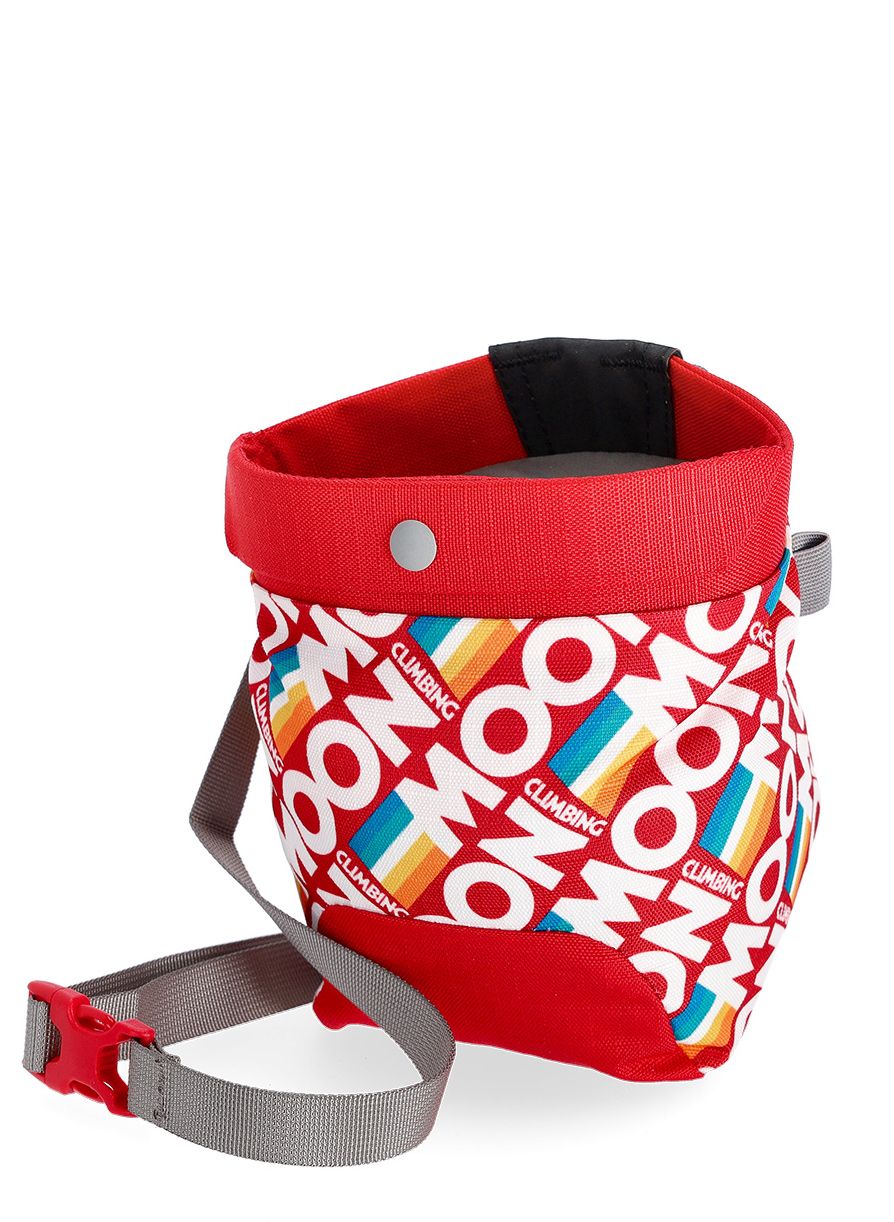 Vrećica za magnezij Moon Climbing Trad Chalk Bag - retro stripe true red