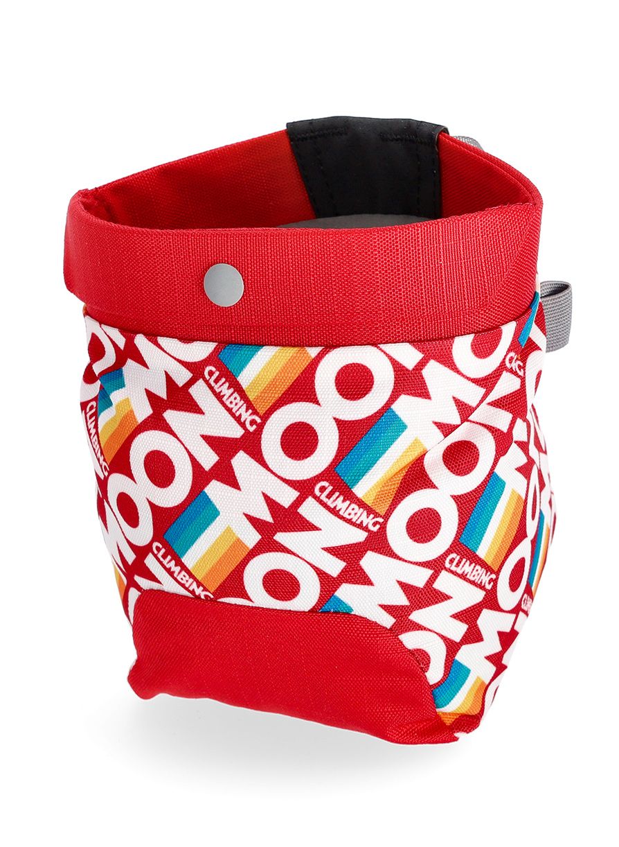 Vrećica za magnezij Moon Climbing Trad Chalk Bag - retro stripe true red
