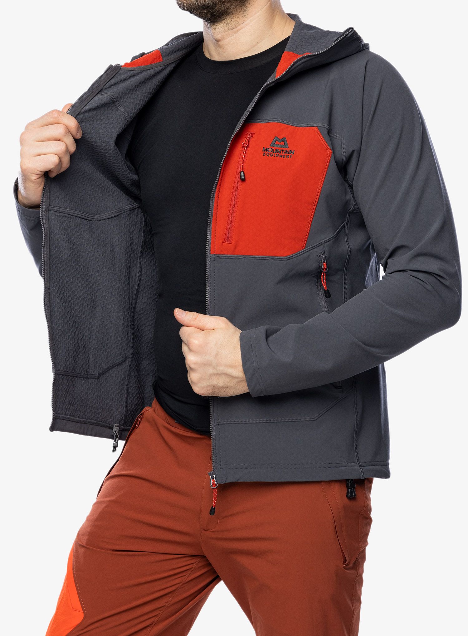 Dukserica na otkopčavanje Mountain Equipment Arrow Hooded Jacket - anvil grey/redrock