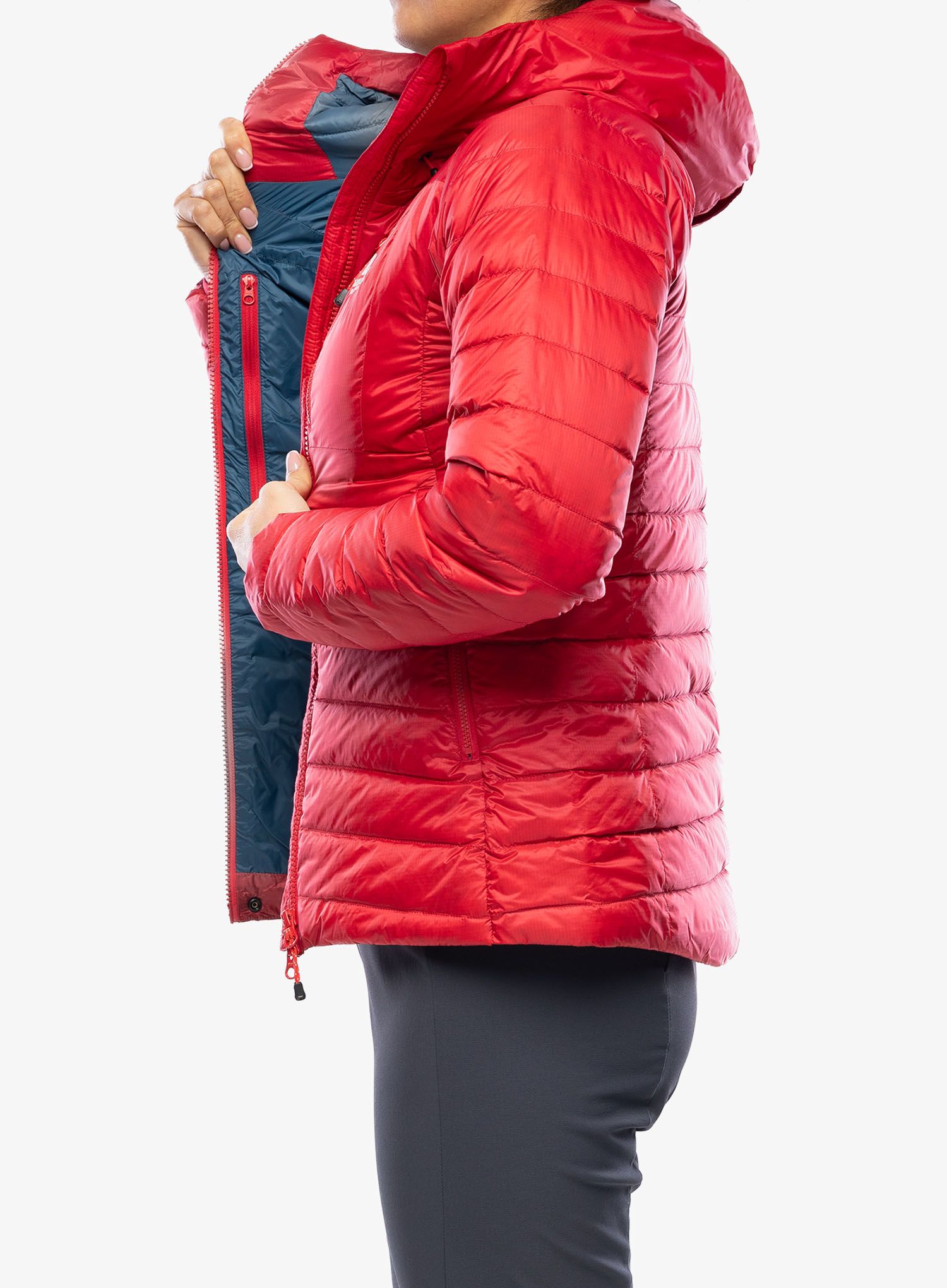Ženska perjana jakna Mountain Equipment Baltoro Jacket - capsicum/majolica