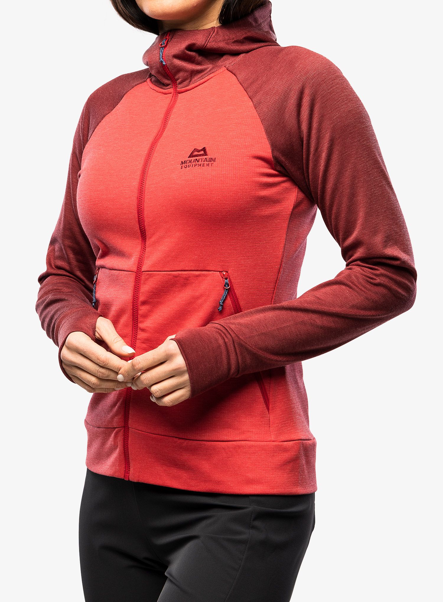 Ženska penjačka dukserica Mountain Equipment Endika Hooded Jacket - capsicum/tibetan red