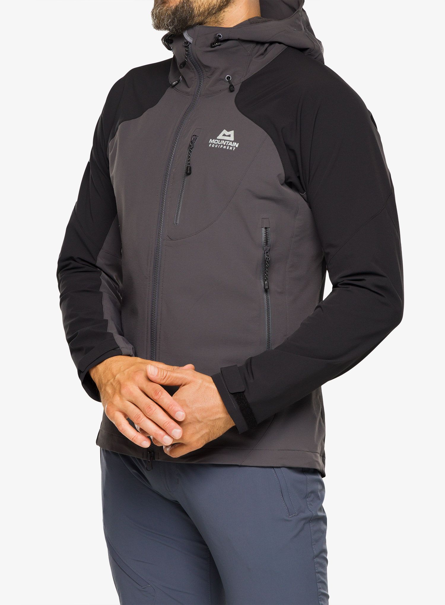 Softshell jakna Mountain Equipment Frontier Hooded Jacket - anvil grey/black