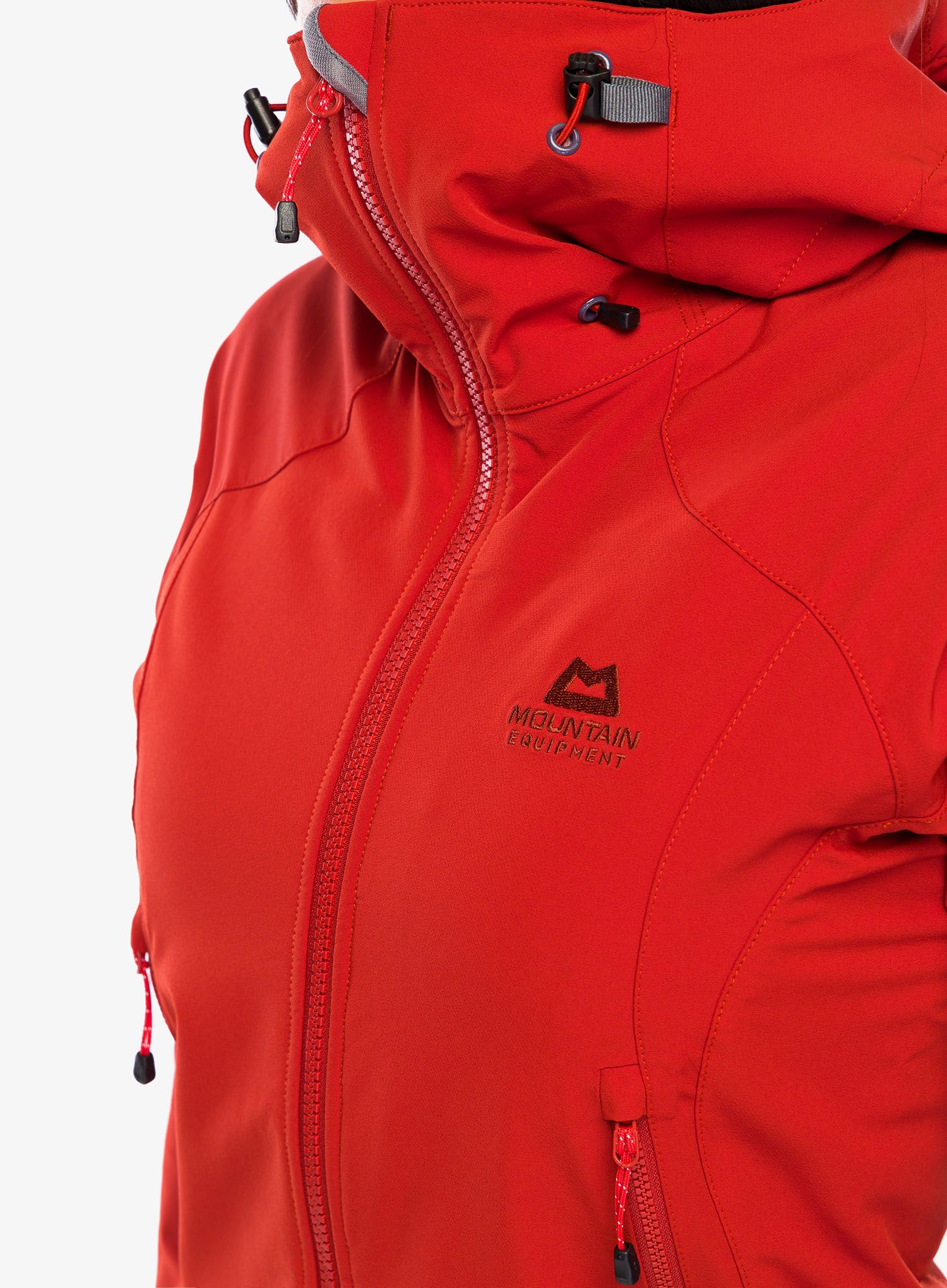 Ženska softshell jakna Mountain Equipment Frontier Hooded Jacket - atlas red