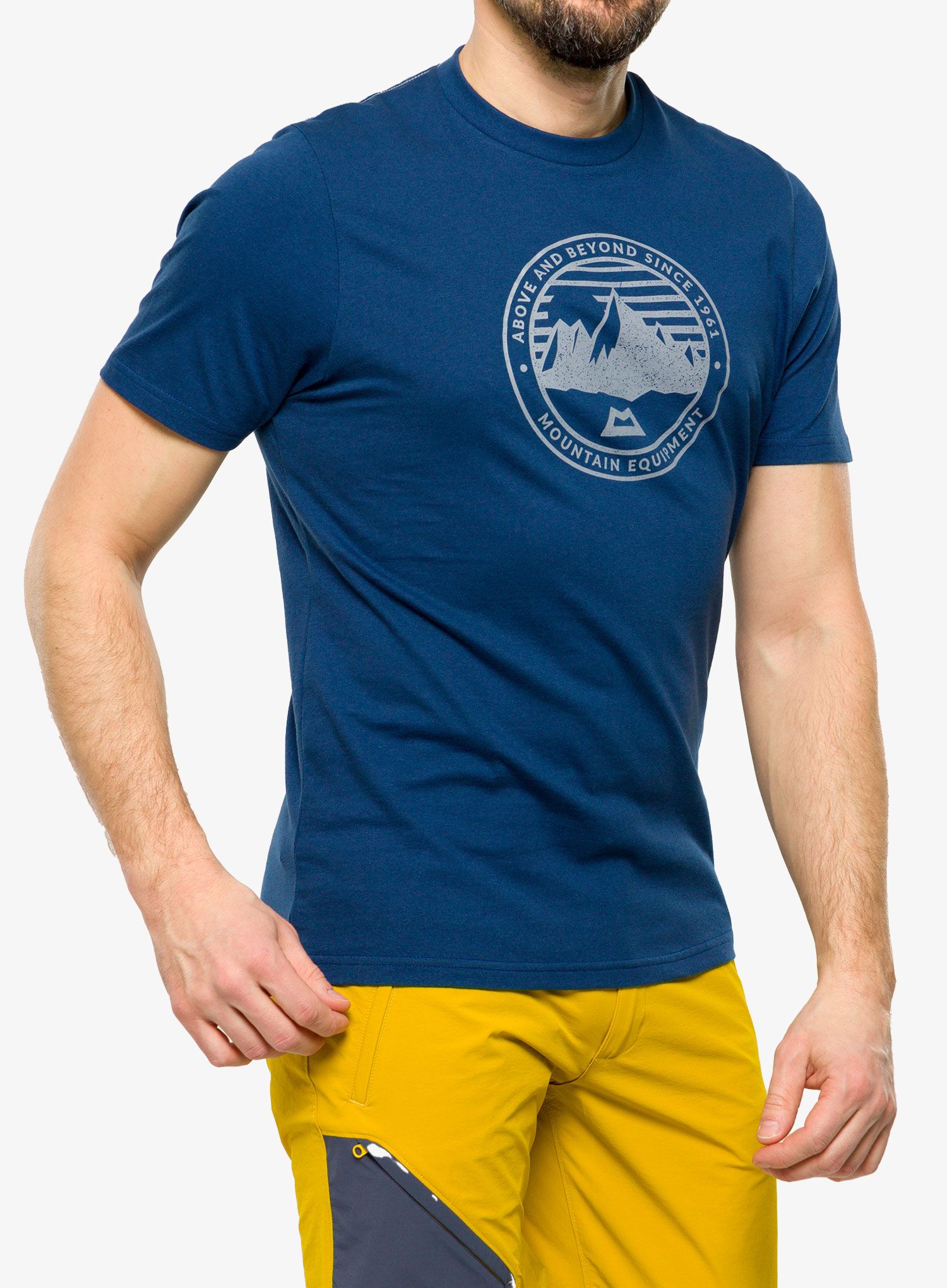 Majica s tiskom Mountain Equipment Roundel Tee - denim blue
