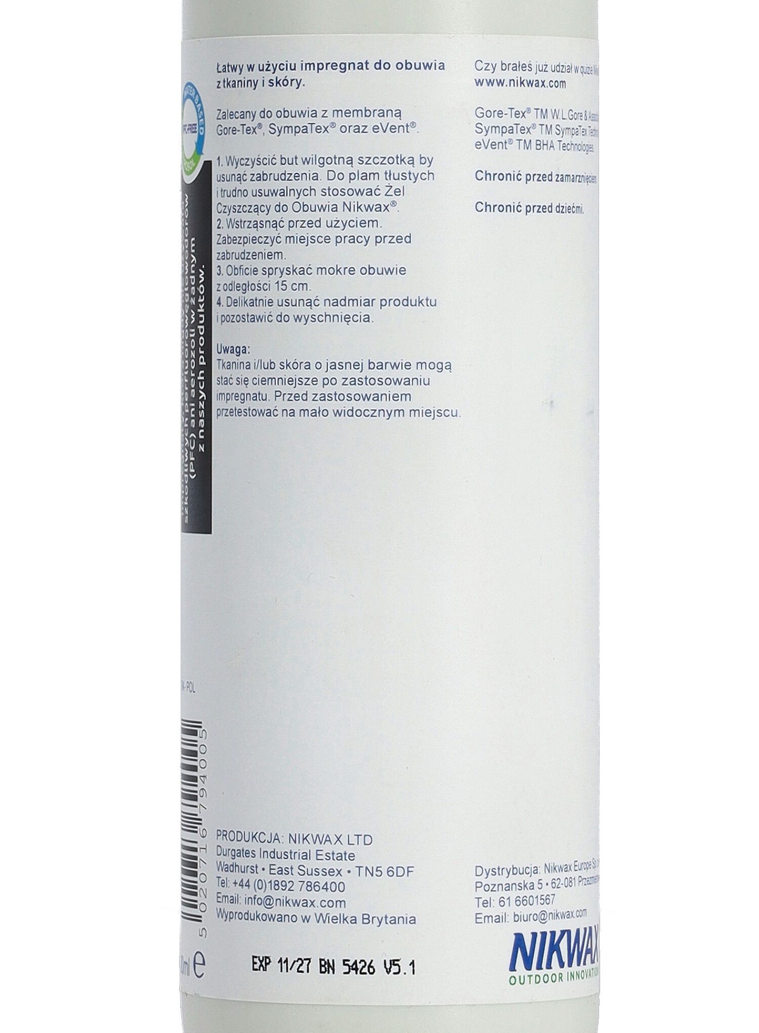 Impregnat za cipele Nikwax Fabric & Leather Proof 300 ml