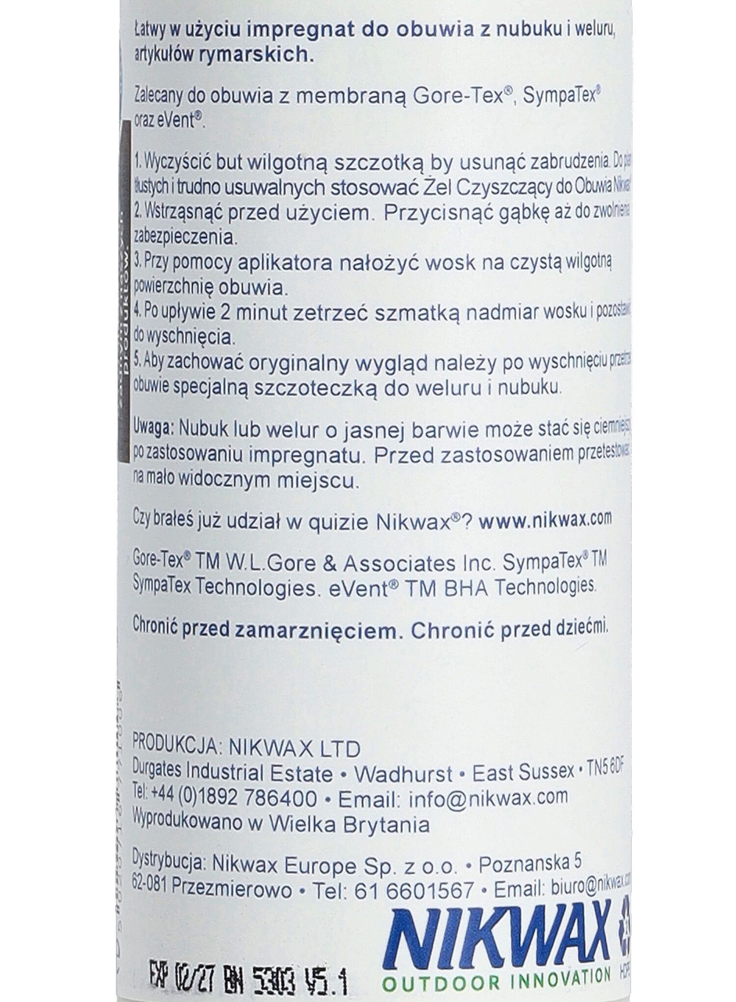 Impregnat za cipele Nikwax Nubuck & Suede 125ml