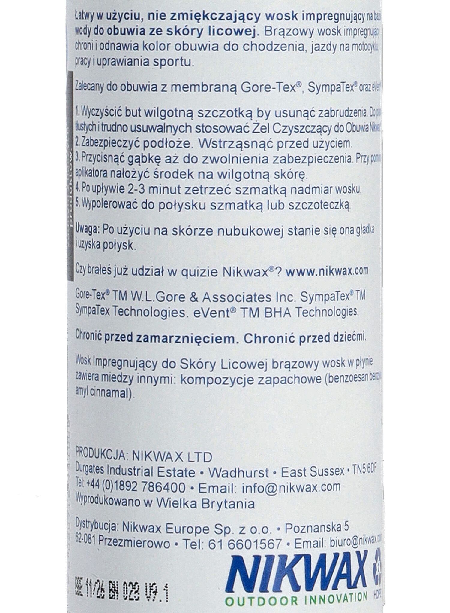 Vosak za cipele Nikwax WP Wax For Leather 125 ml - brown