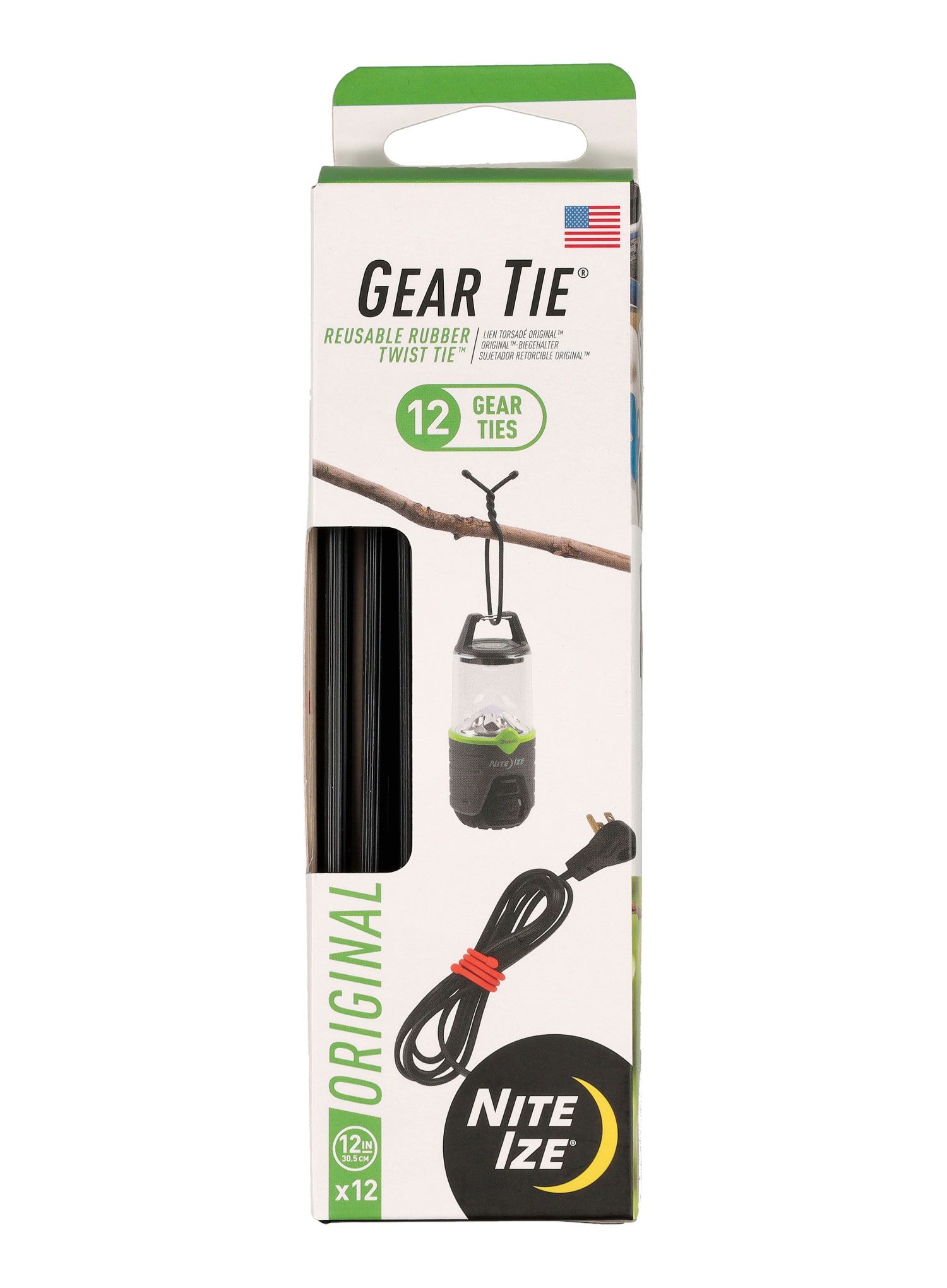 Remeni Nite Ize Gear Tie 12 Pro - 12 Pack - black