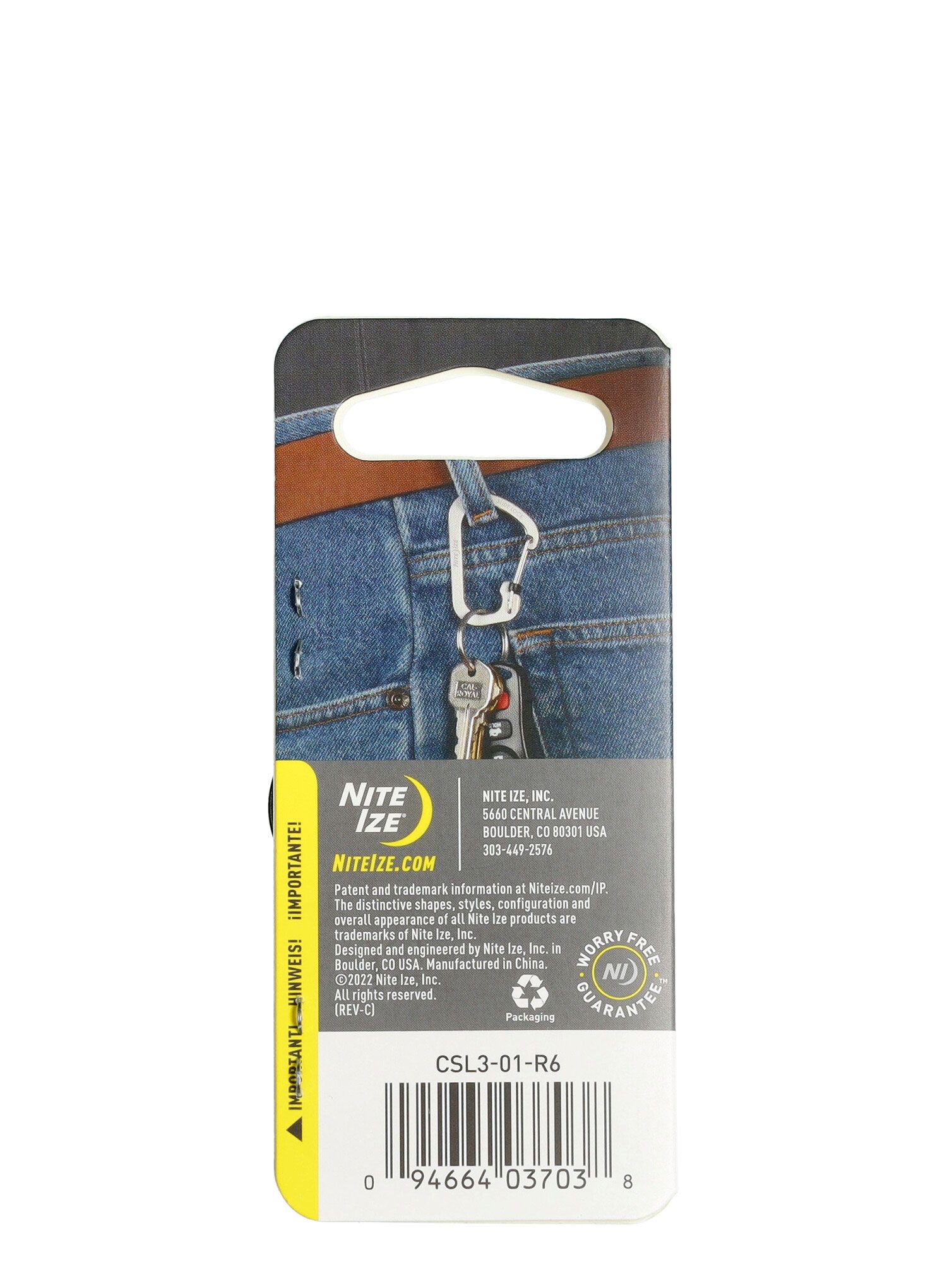 Karabiner za opremu Nite Ize SlideLock Carabiner Stainless Steel 3 - black