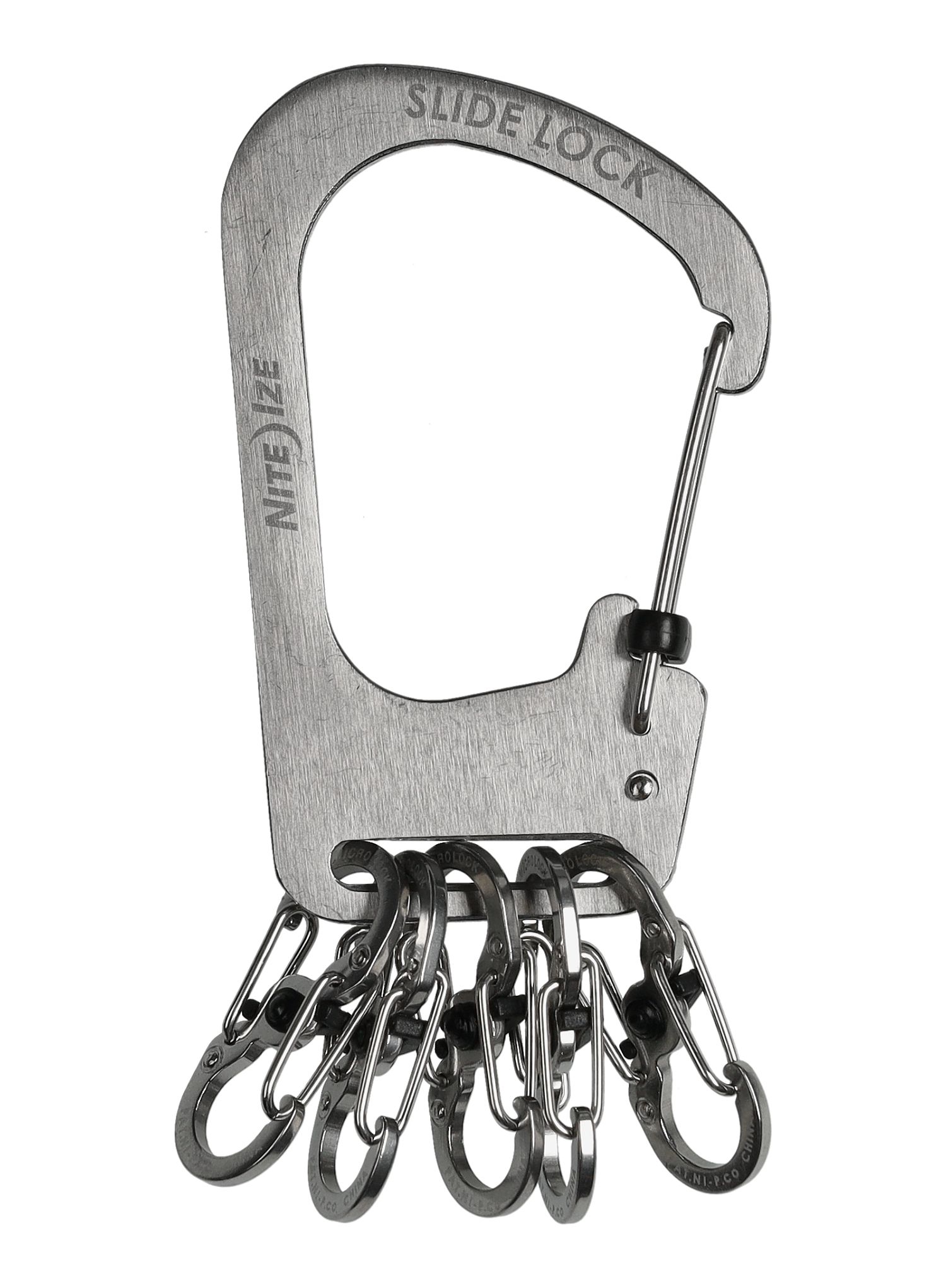 Karabiner za ključeve Nite Ize SlideLock KeyRack - steel