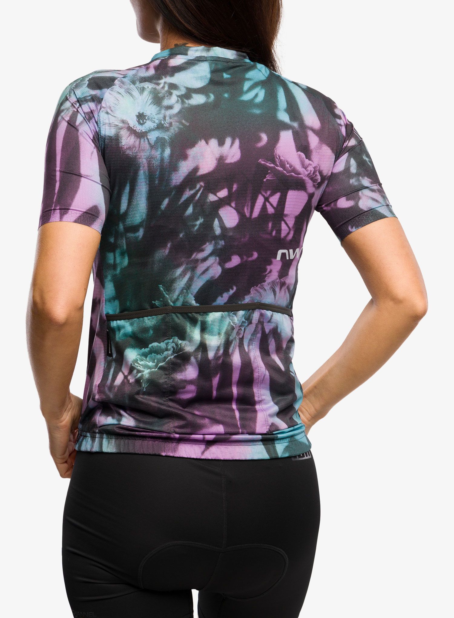 Ženska biciklistička majica Northwave Blade Flower Woman Jersey Short Sleeve  - black/turquoise