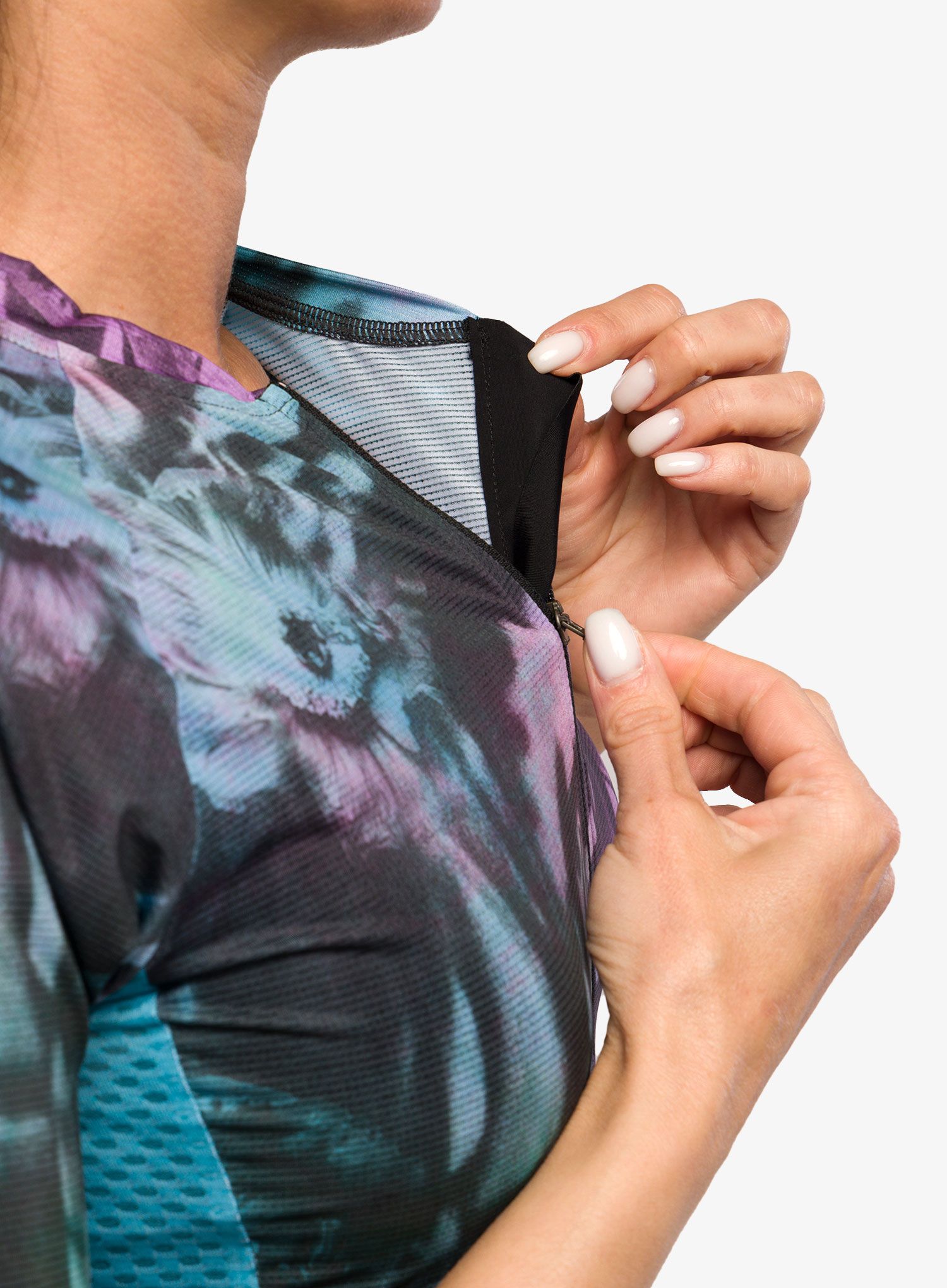 Ženska biciklistička majica Northwave Blade Flower Woman Jersey Short Sleeve  - black/turquoise