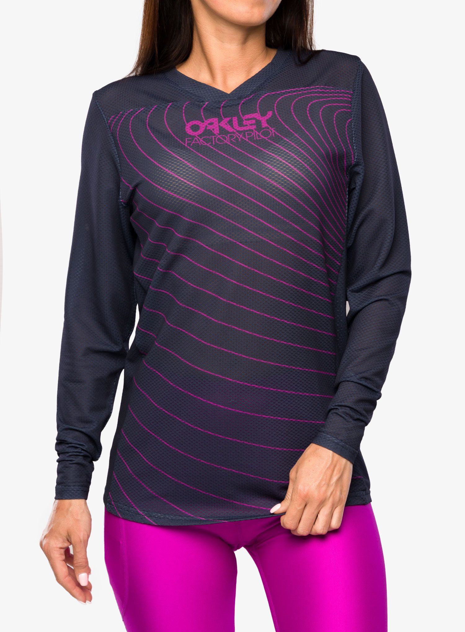 Ženska biciklistička dukserica Oakley Factory Pilot RC L/S Jersey - fathom