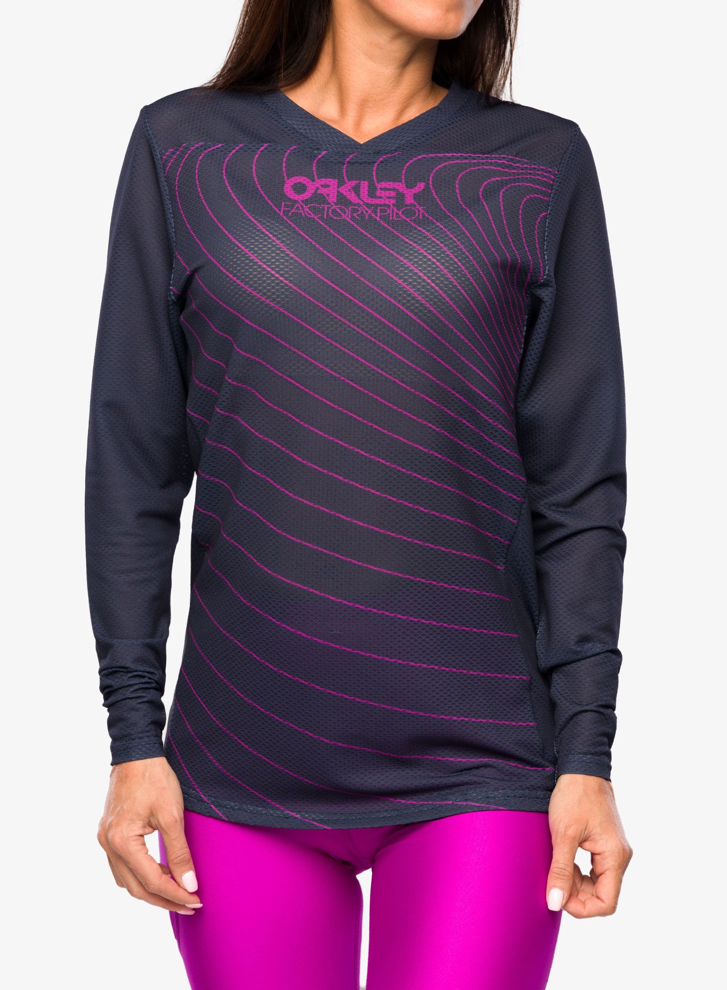 Ženska biciklistička dukserica Oakley Factory Pilot RC L/S Jersey - fathom