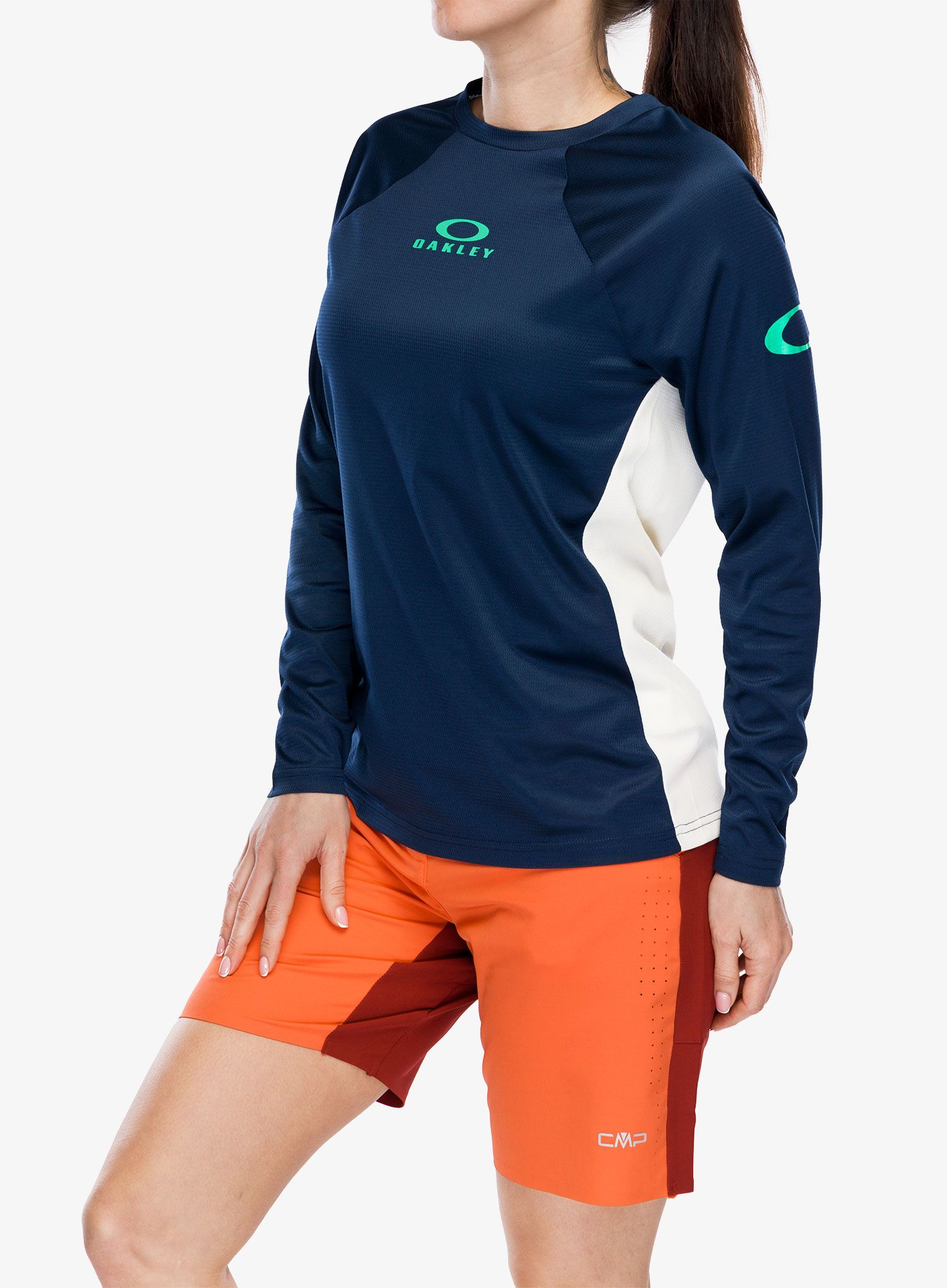 Ženska biciklistička dukserica Oakley Free Ride LS Jersey - team navy
