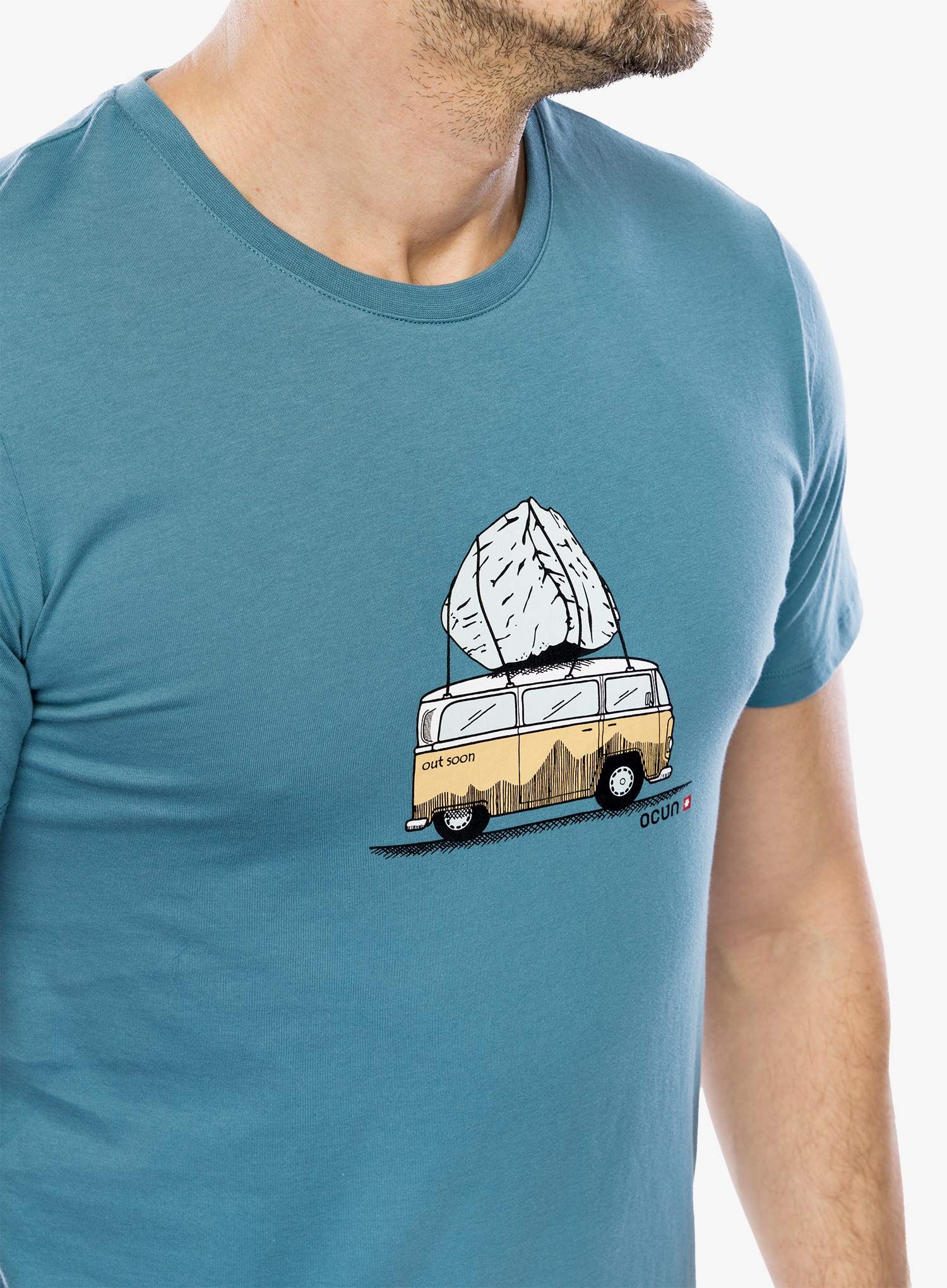 Penjačka majica Ocun Classic T Bus-Stone - blue hydro