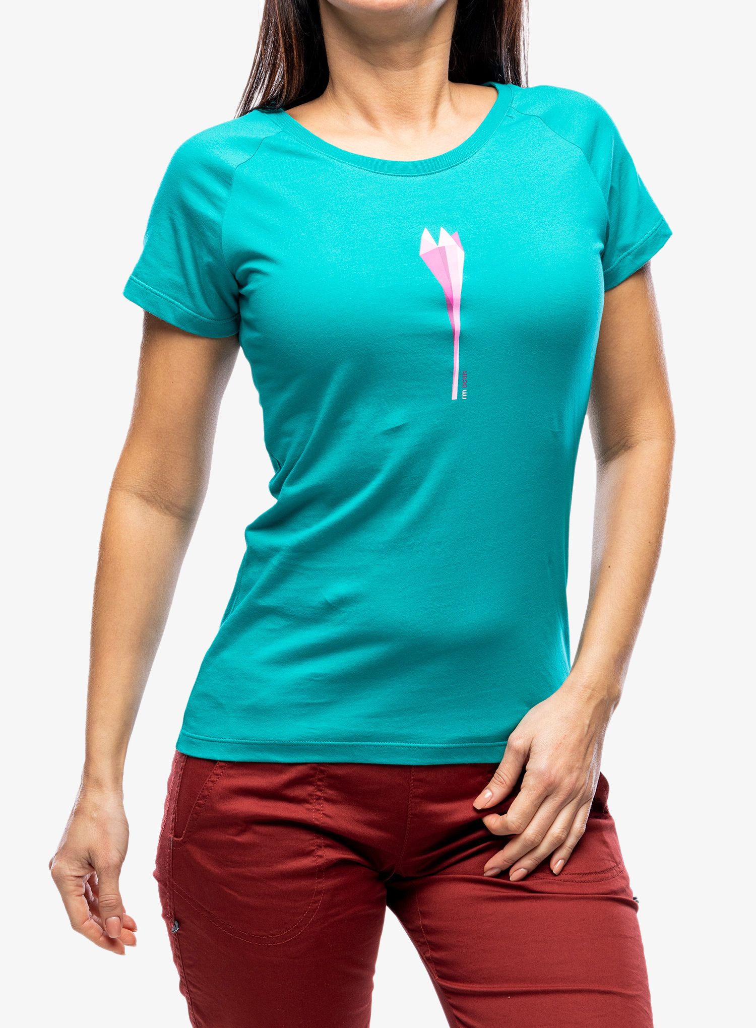Ženska majica Ocun Raglan T - cubism flower peacock blue