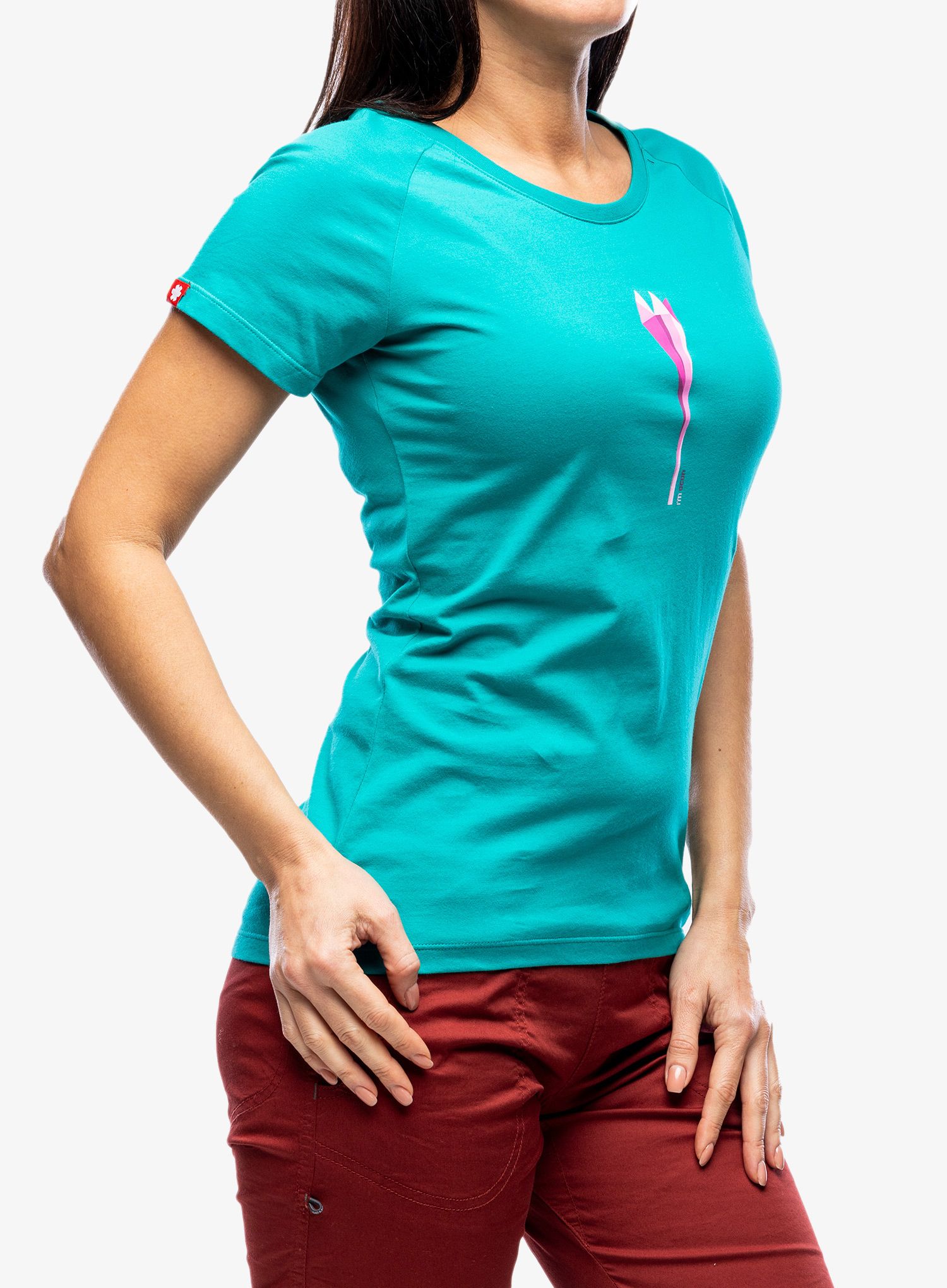 Ženska majica Ocun Raglan T - cubism flower peacock blue