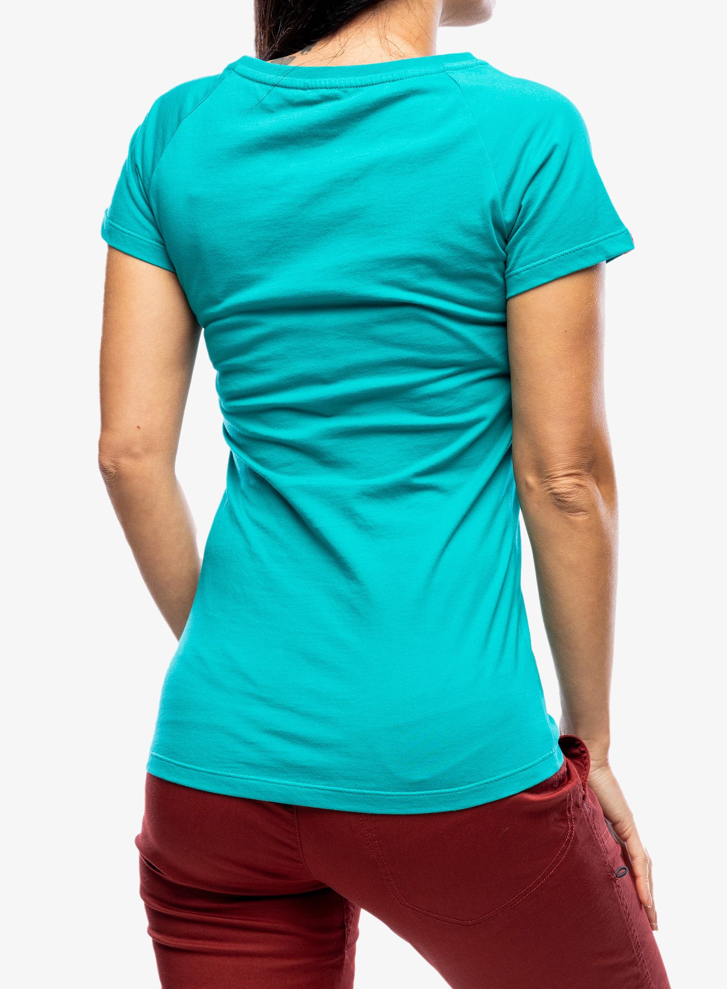 Ženska majica Ocun Raglan T - cubism flower peacock blue