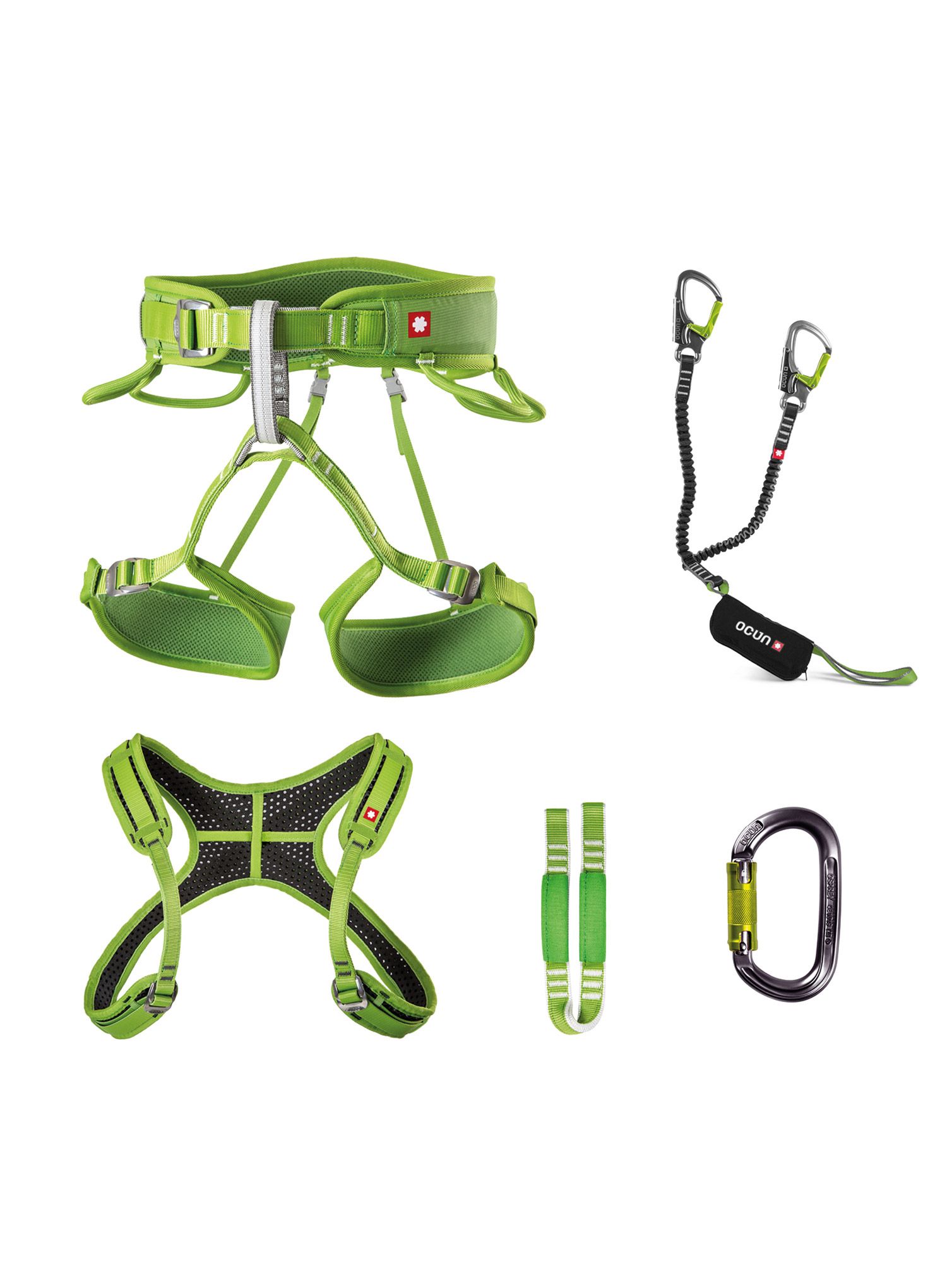 Set via ferrata Ocun Via Ferrata Twist + Chest Set - green