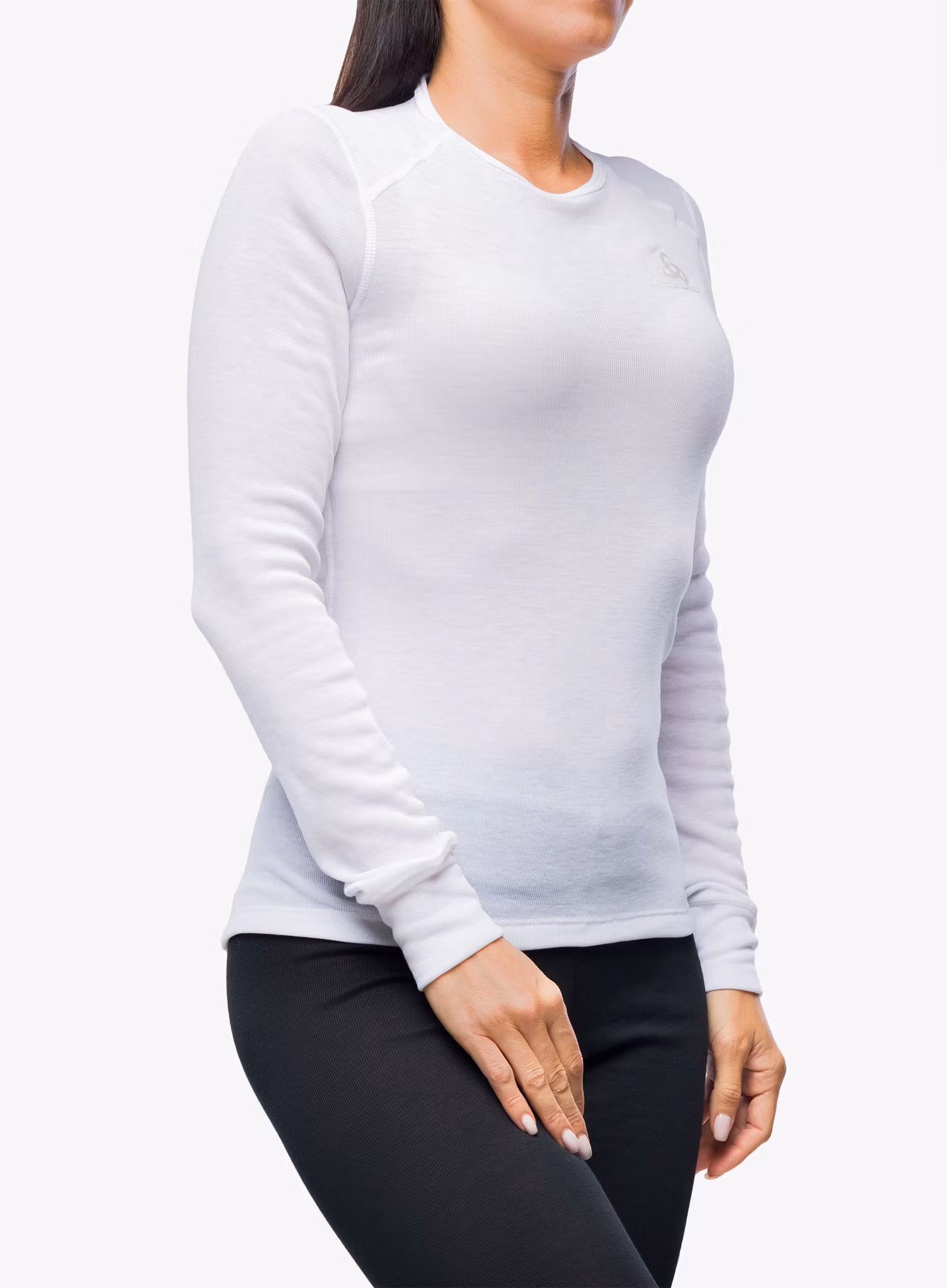 Ženska termoaktivna dukserica Odlo Active Warm Eco BL Top Crew Neck LS - white