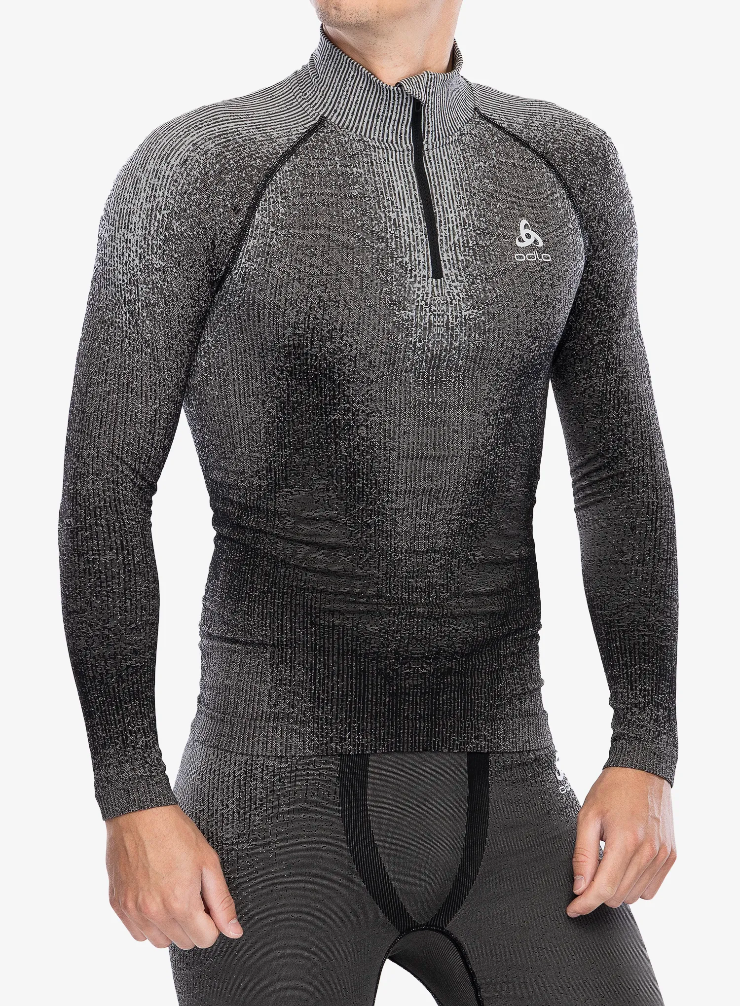 Termoaktivna dukserica Odlo Blackcomb Eco BL Top Turtle Neck LS Half Zip - black