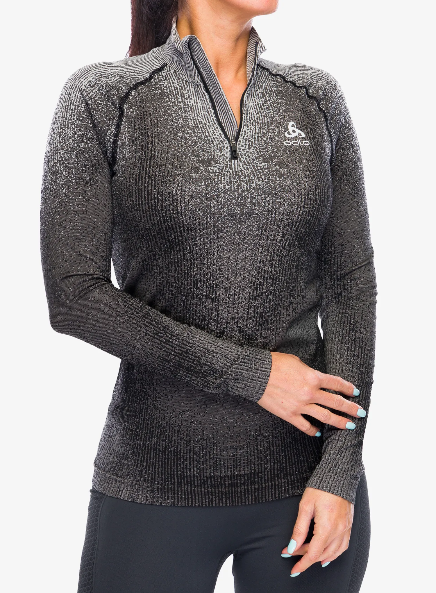 Ženska termoaktivna dukserica Odlo Blackcomb Eco BL Top Turtle Neck LS Half Zip - black