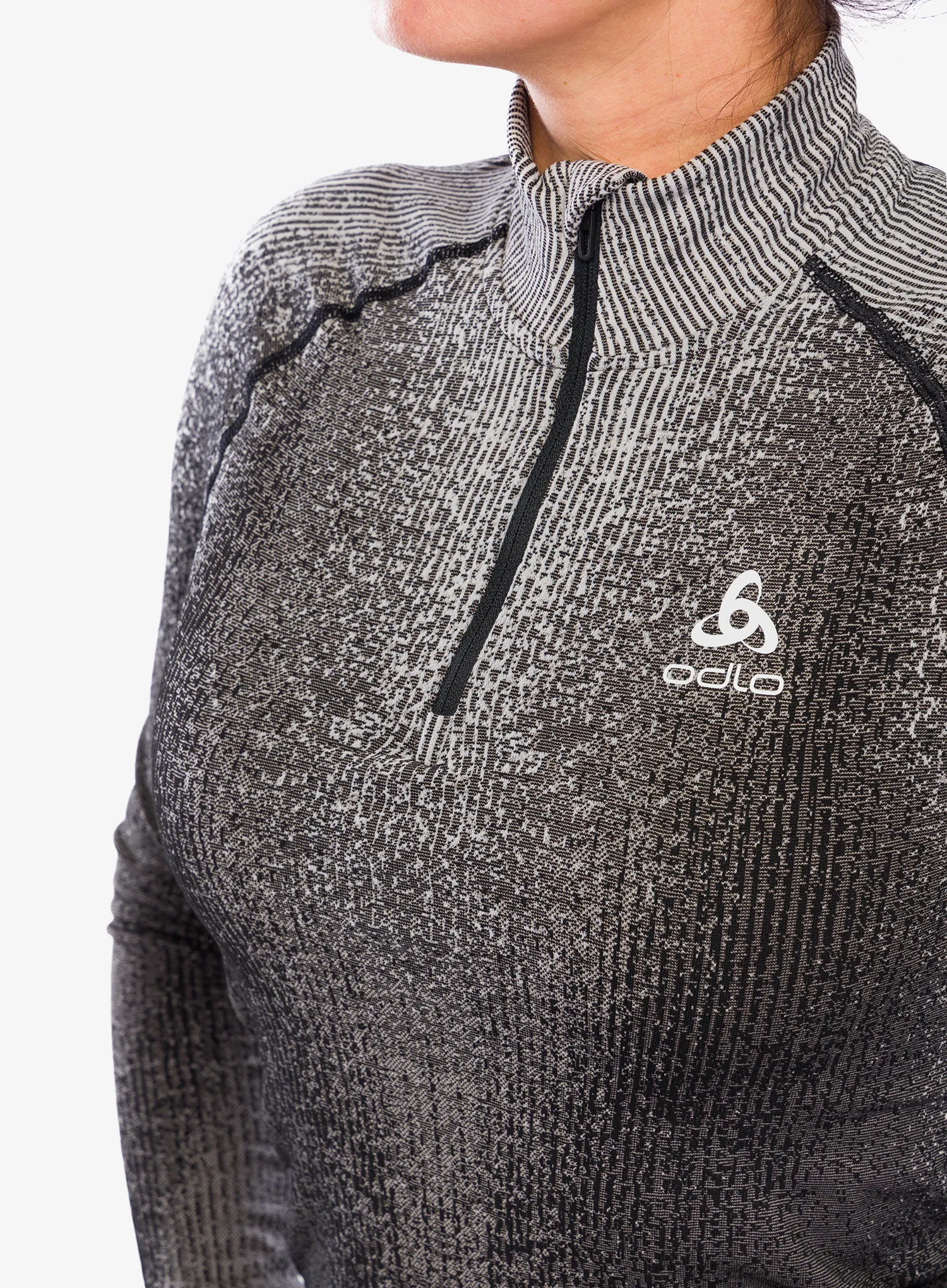 Ženska termoaktivna dukserica Odlo Blackcomb Eco BL Top Turtle Neck LS Half Zip - black