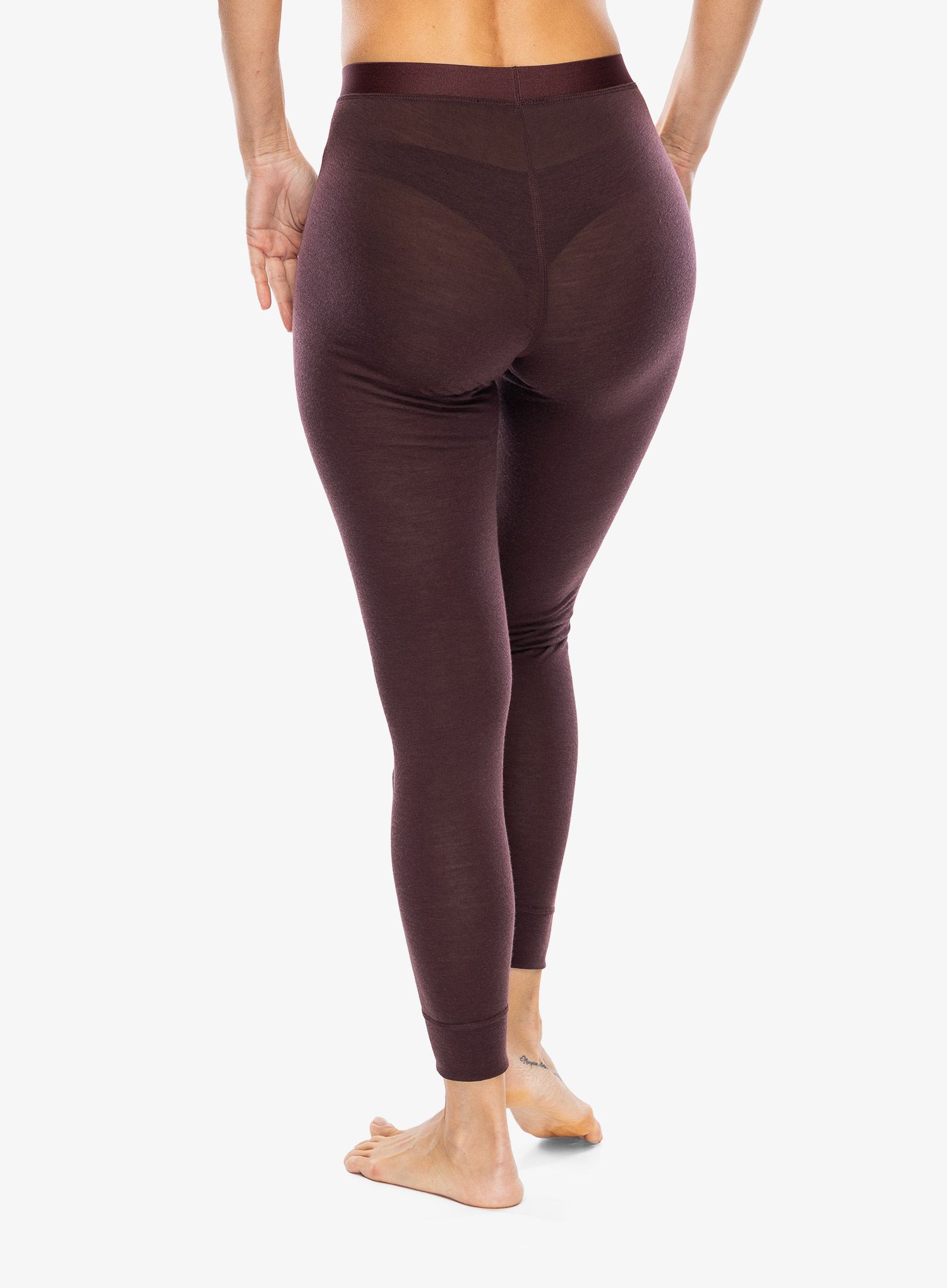 Ženske termo tajice Odlo Merino 160 BL Bottom Long - fudge