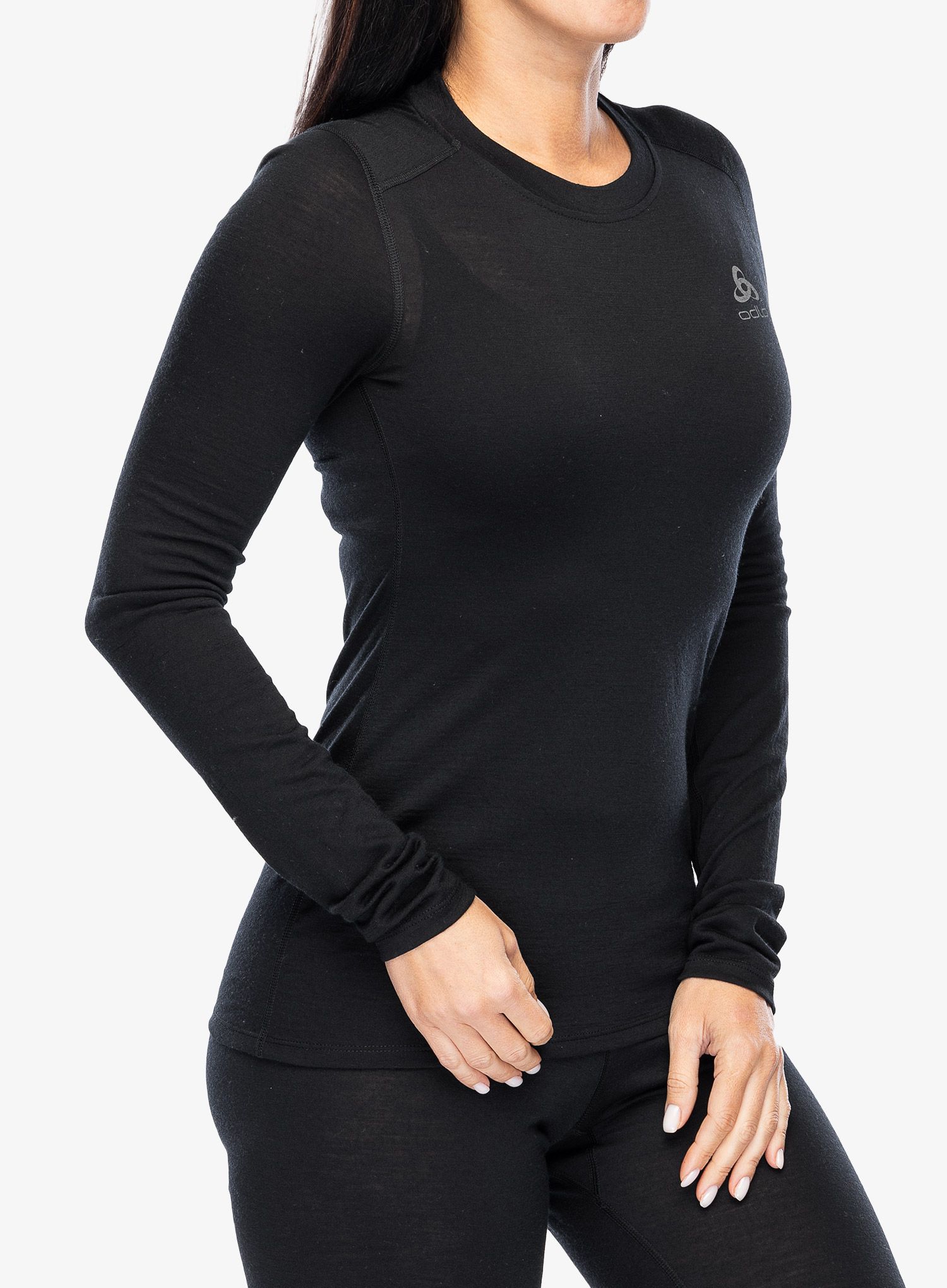 Ženska termoaktivna dukserica Odlo Merino 160 BL Top Crew Neck LS - black