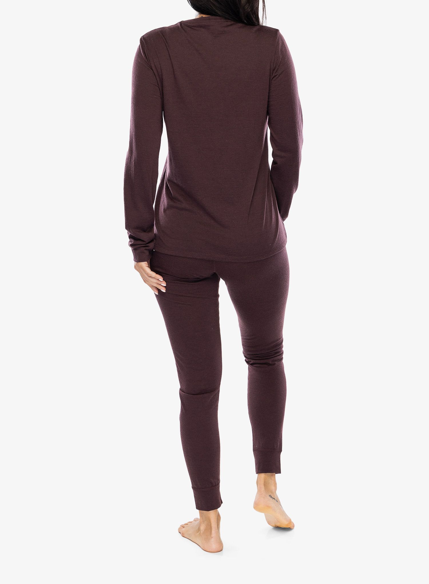 Ženske termo tajice Odlo Merino 200 BL Bottom Long - fudge