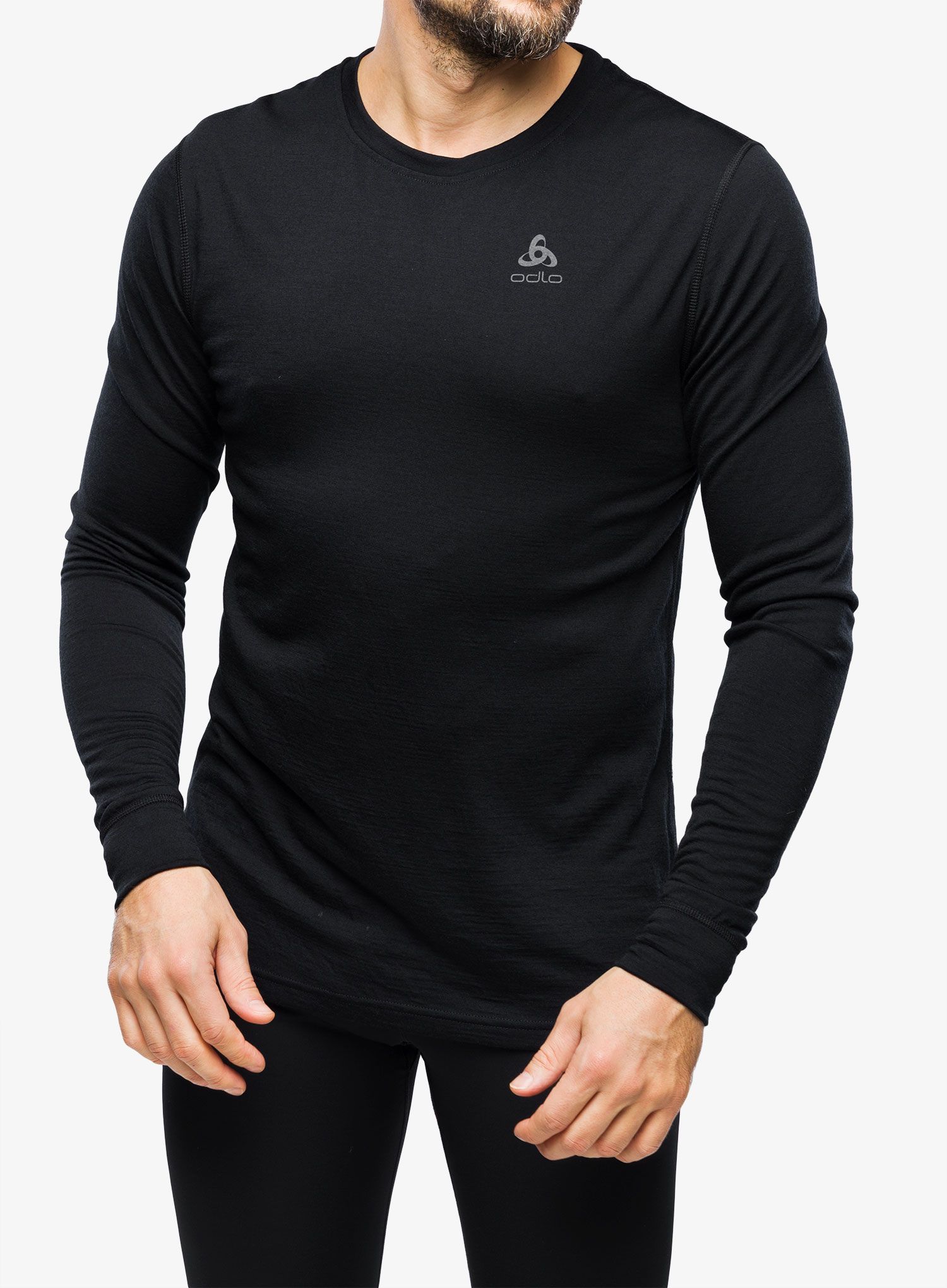 Termoaktivna dukserica Odlo Merino 200 BL Top Crew Neck LS - black