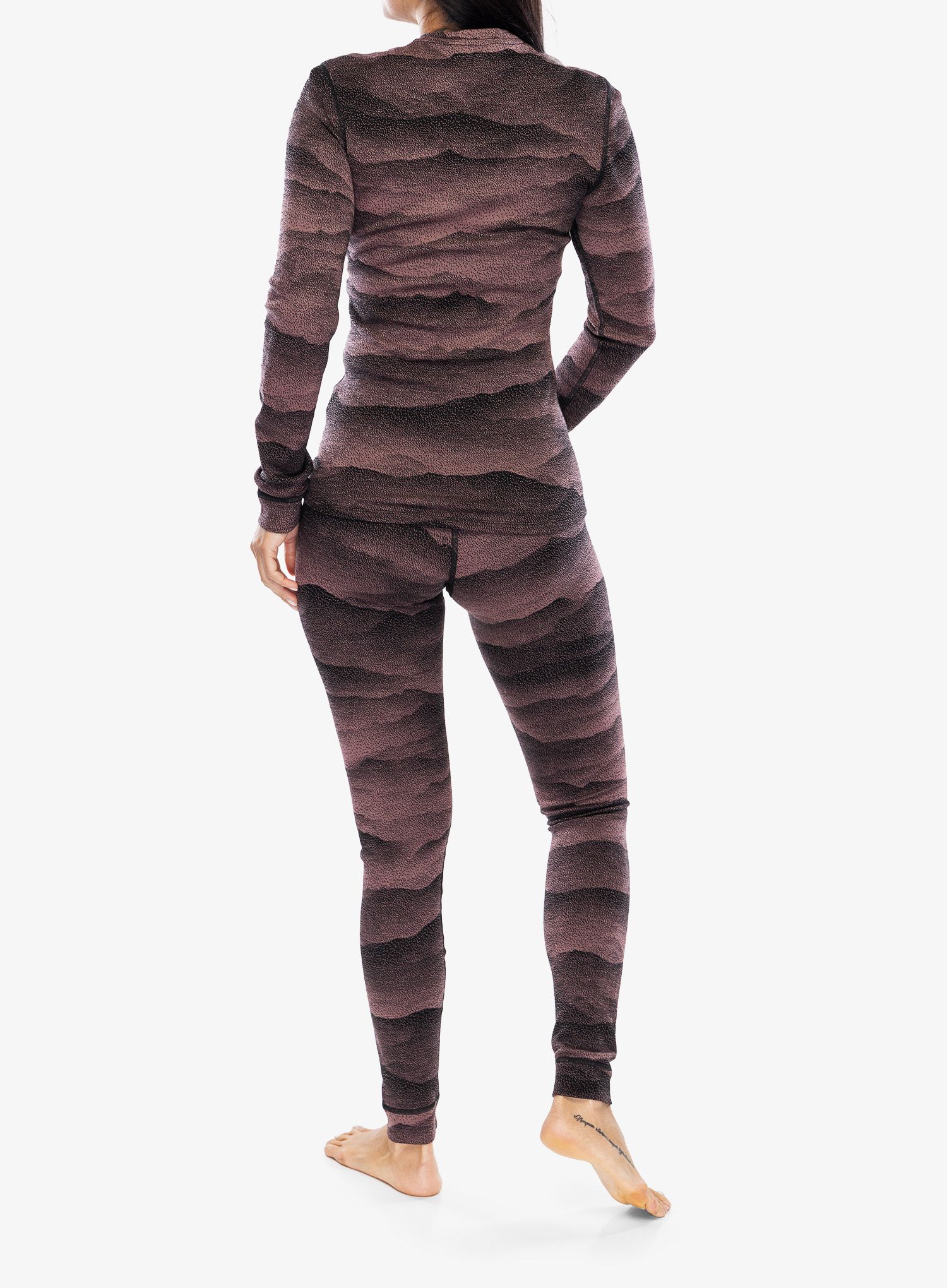 Ženske termo tajice Odlo Merino Ridgelines BL Bottom Long - fudge/black