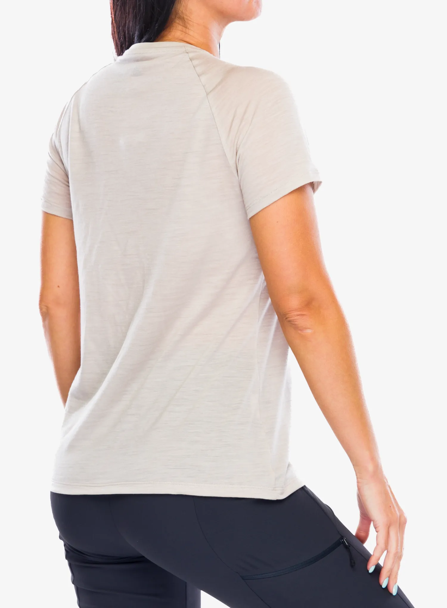 Ženska majica Odlo Merino Tencel 130 Heritage TS Crew Neck SS - silver cloud melange