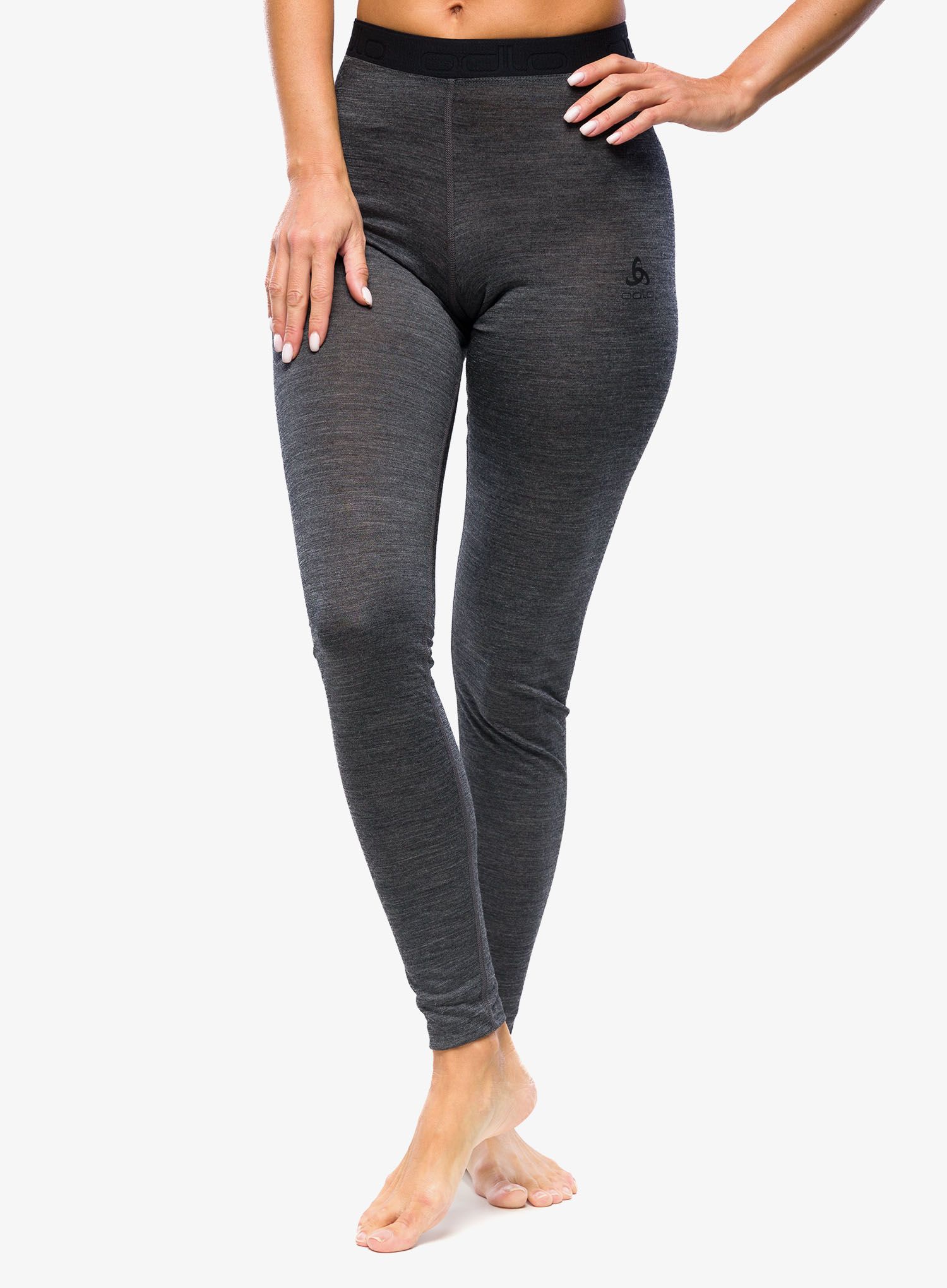 Ženske termo tajice Odlo Natural Performance PW 150 BL Bottom Long - dark grey melange