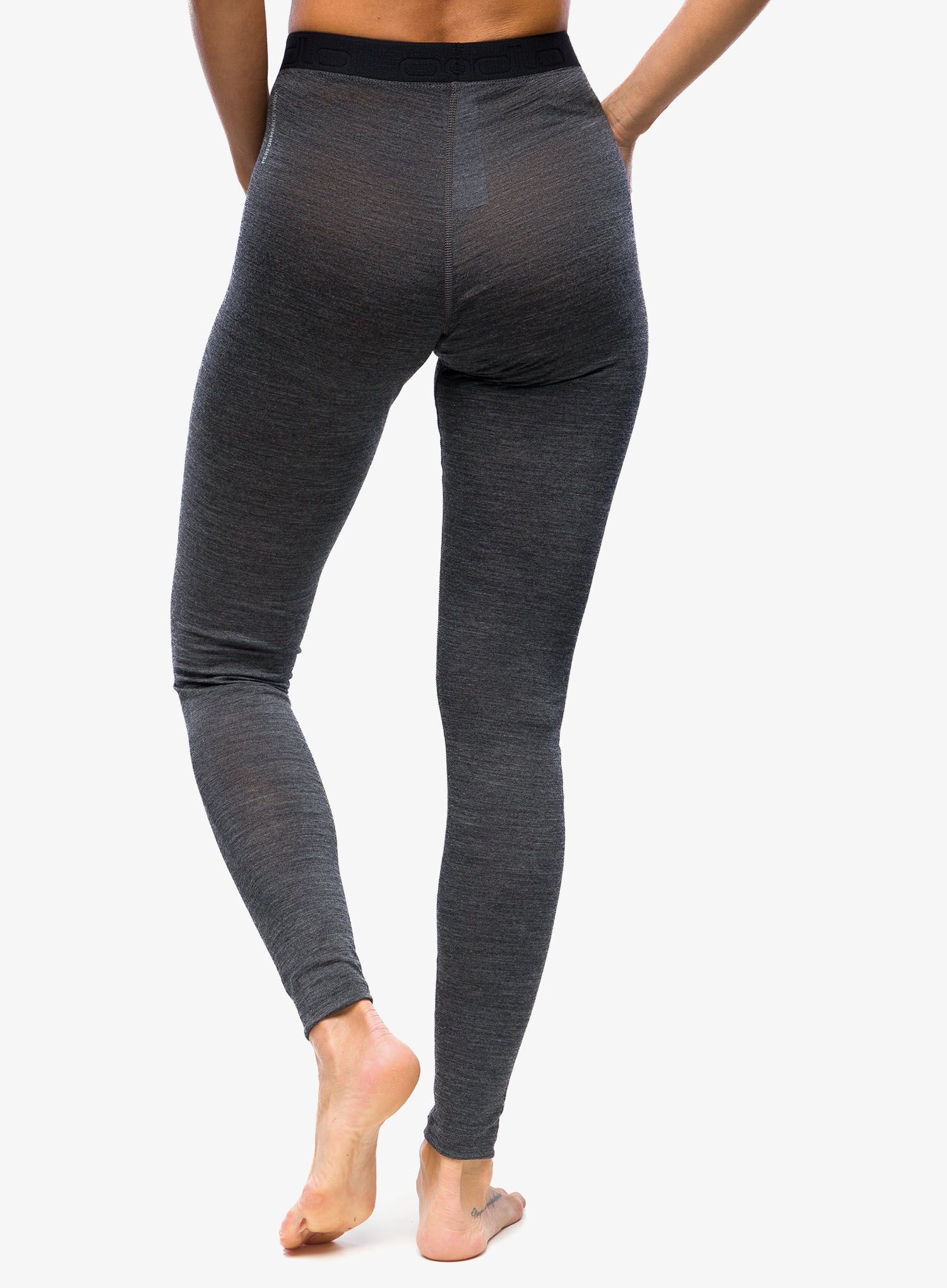 Ženske termo tajice Odlo Natural Performance PW 150 BL Bottom Long - dark grey melange