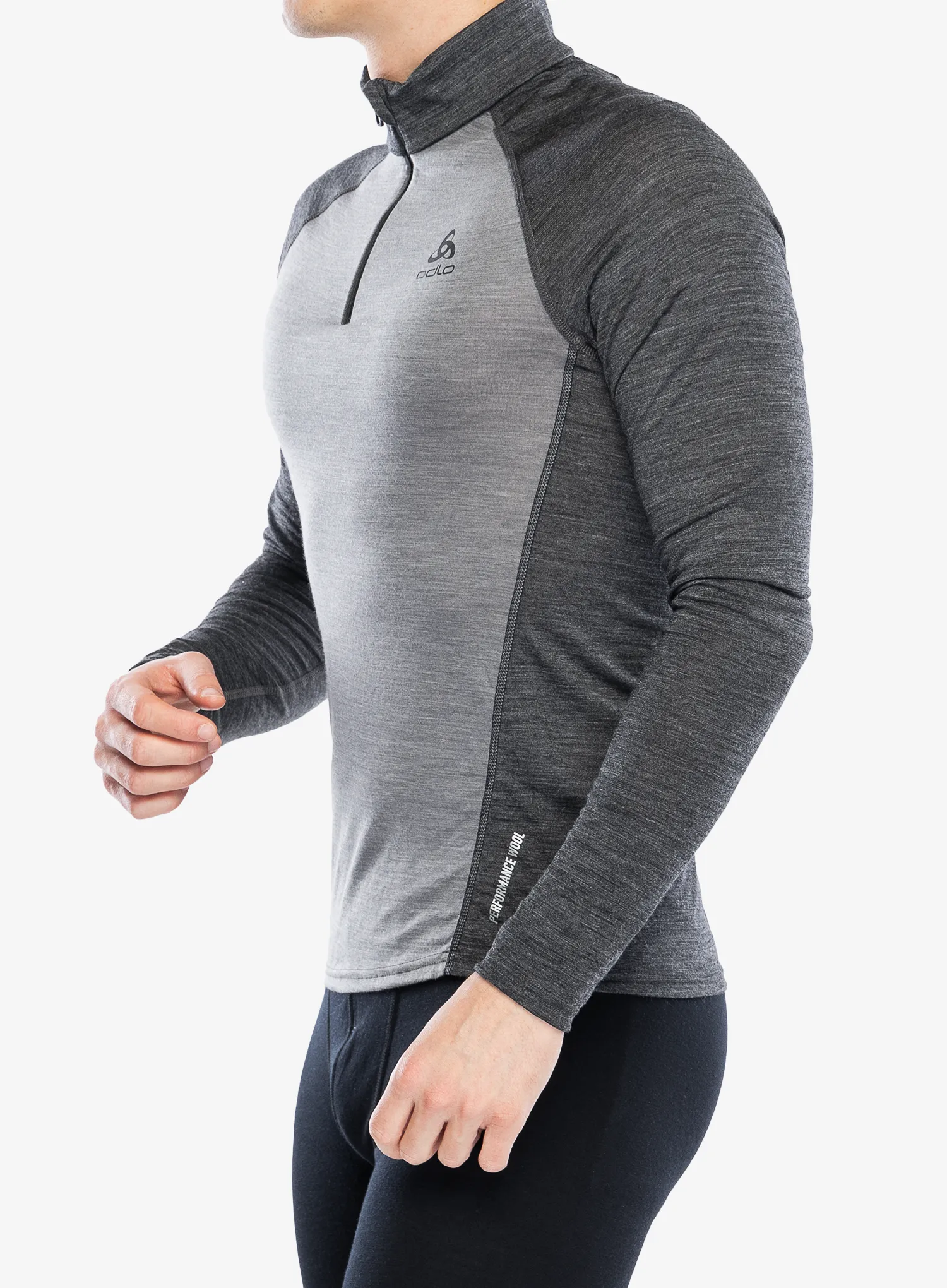 Termoaktivna dukserica Odlo Natural Performance PW 150 BL Top Turtle Neck LS Half Zip - grey melange