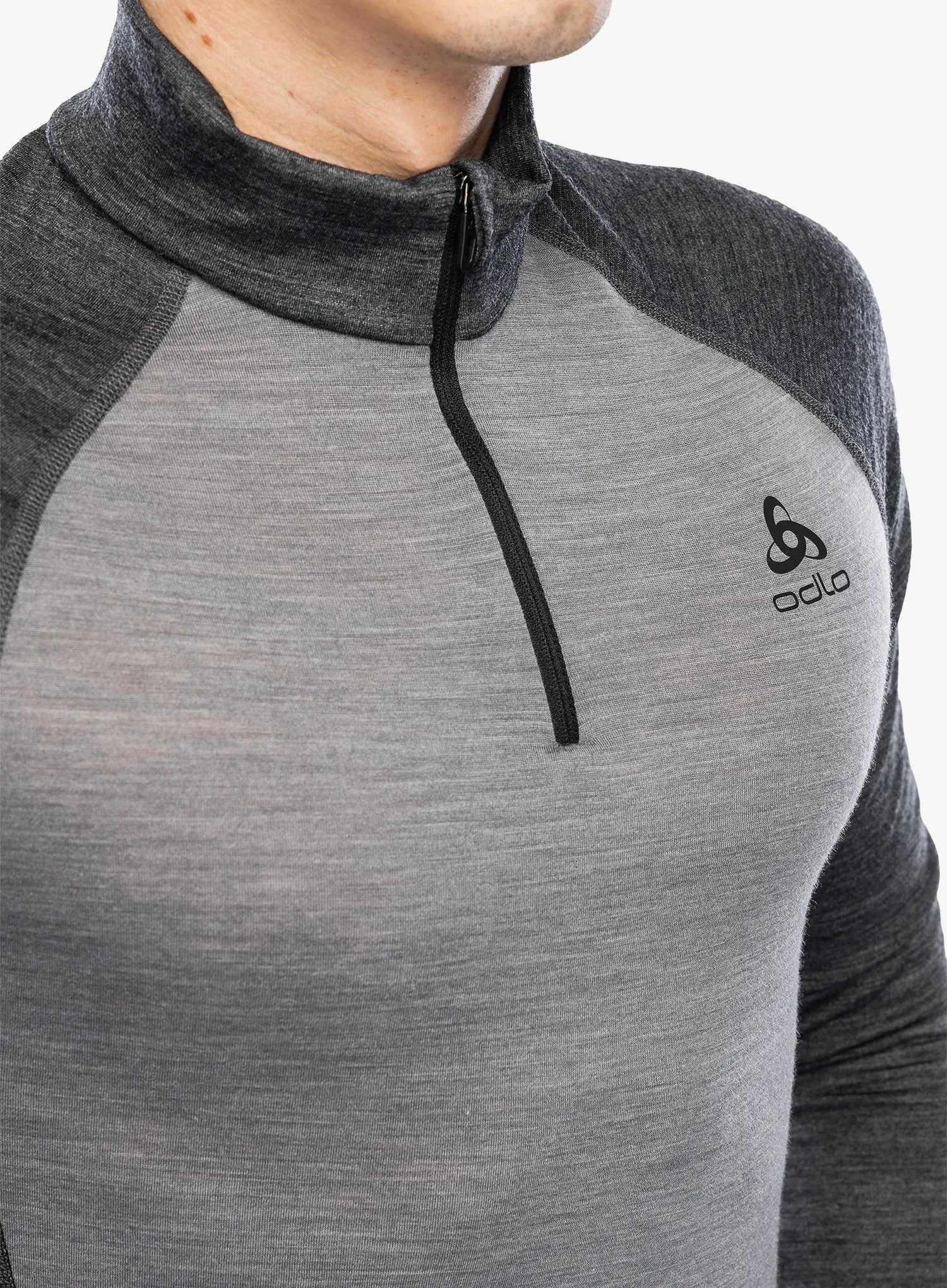 Termoaktivna dukserica Odlo Natural Performance PW 150 BL Top Turtle Neck LS Half Zip - grey melange