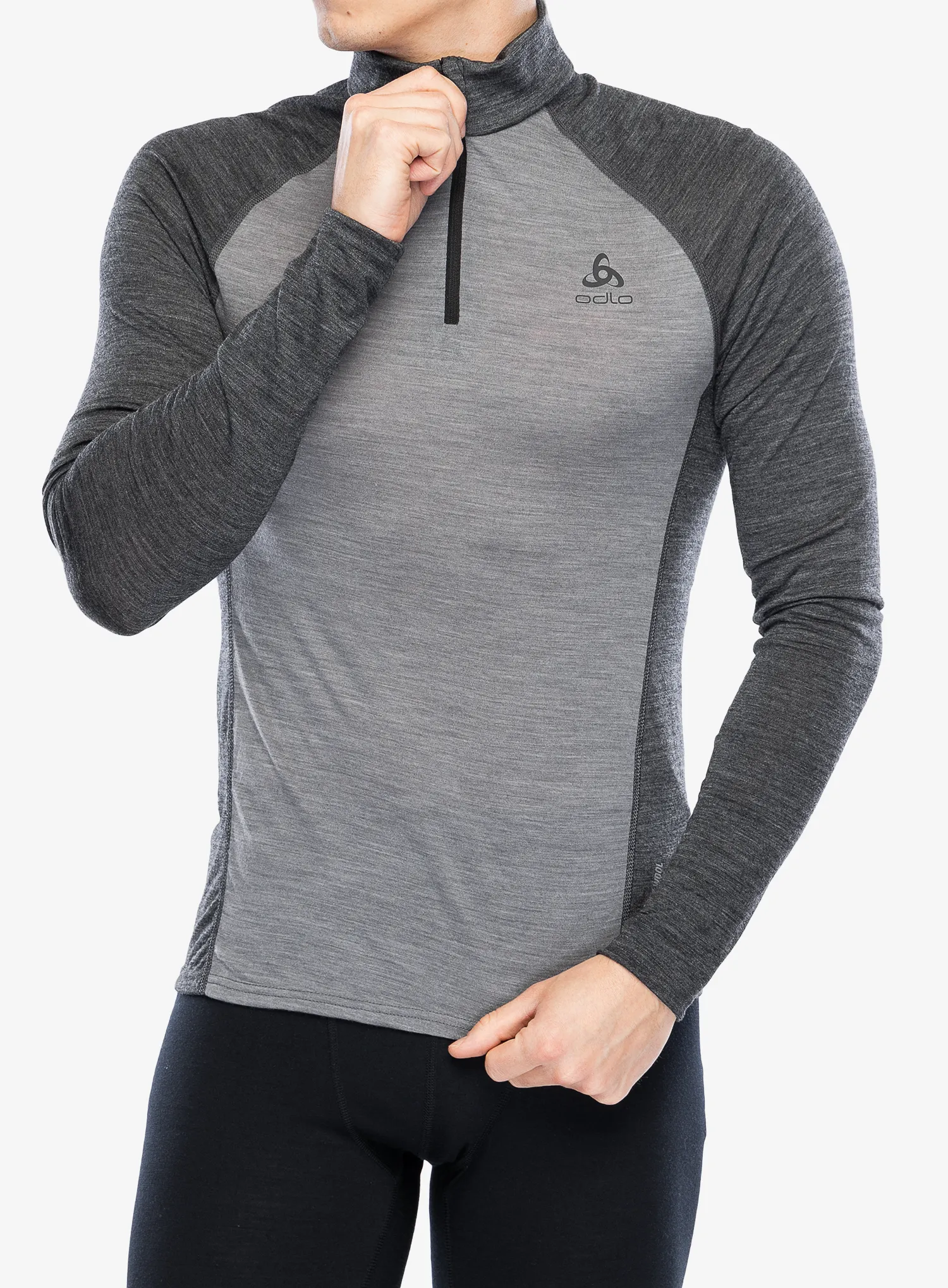 Termoaktivna dukserica Odlo Natural Performance PW 150 BL Top Turtle Neck LS Half Zip - grey melange