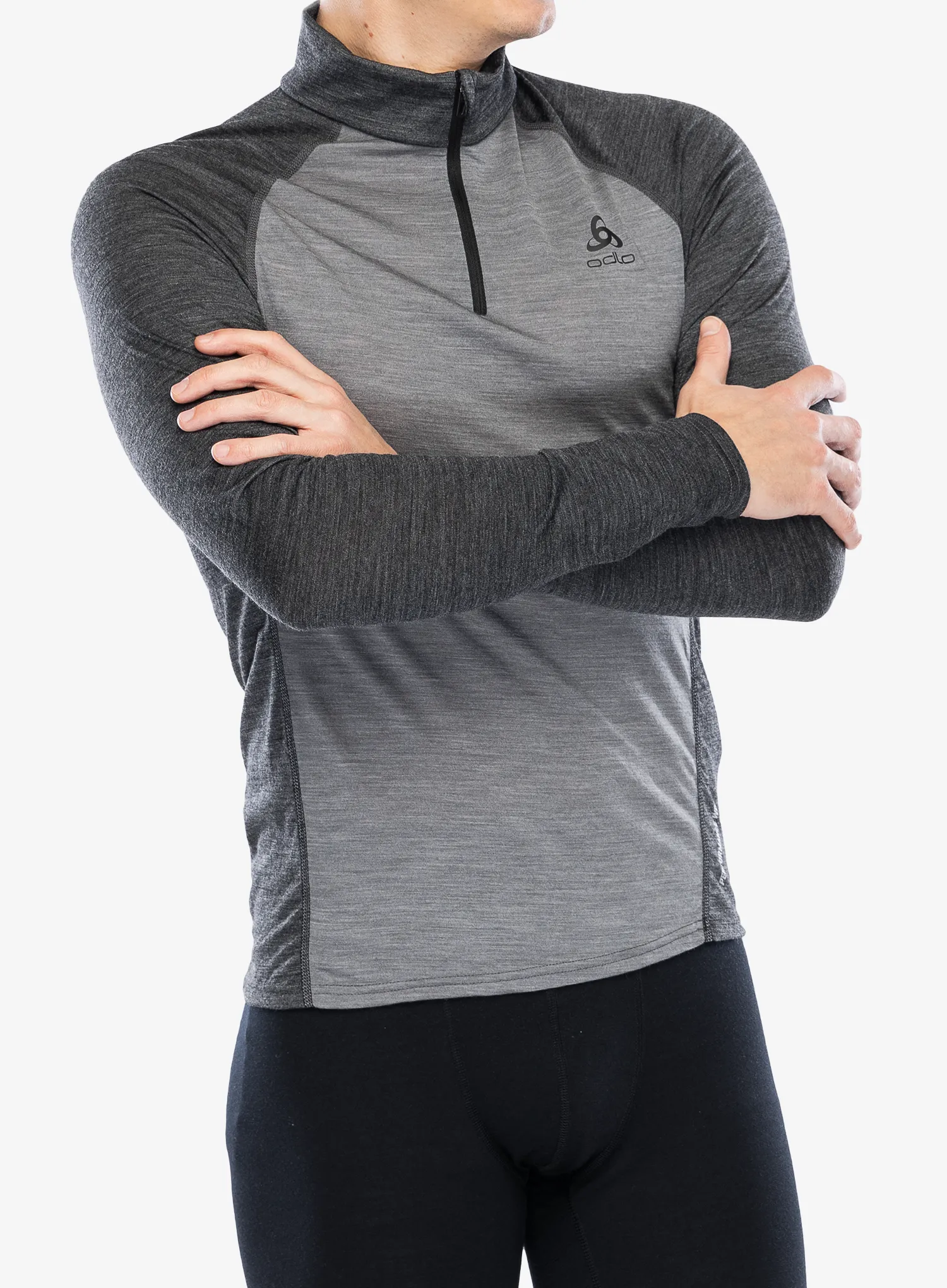 Termoaktivna dukserica Odlo Natural Performance PW 150 BL Top Turtle Neck LS Half Zip - grey melange