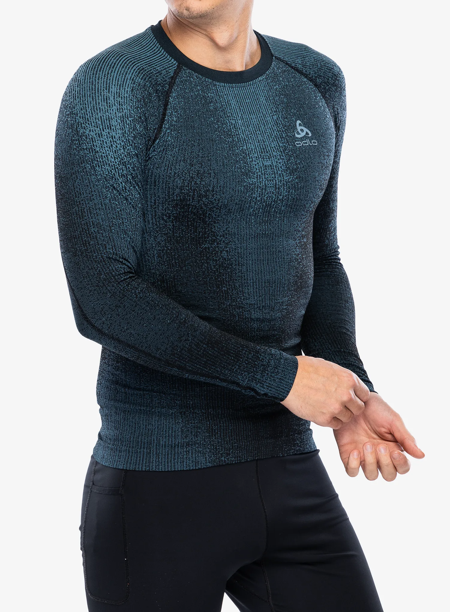 Termoaktivna dukserica Odlo Performance Warm Blackcomb BL Top Crew Neck LS - provincial blue