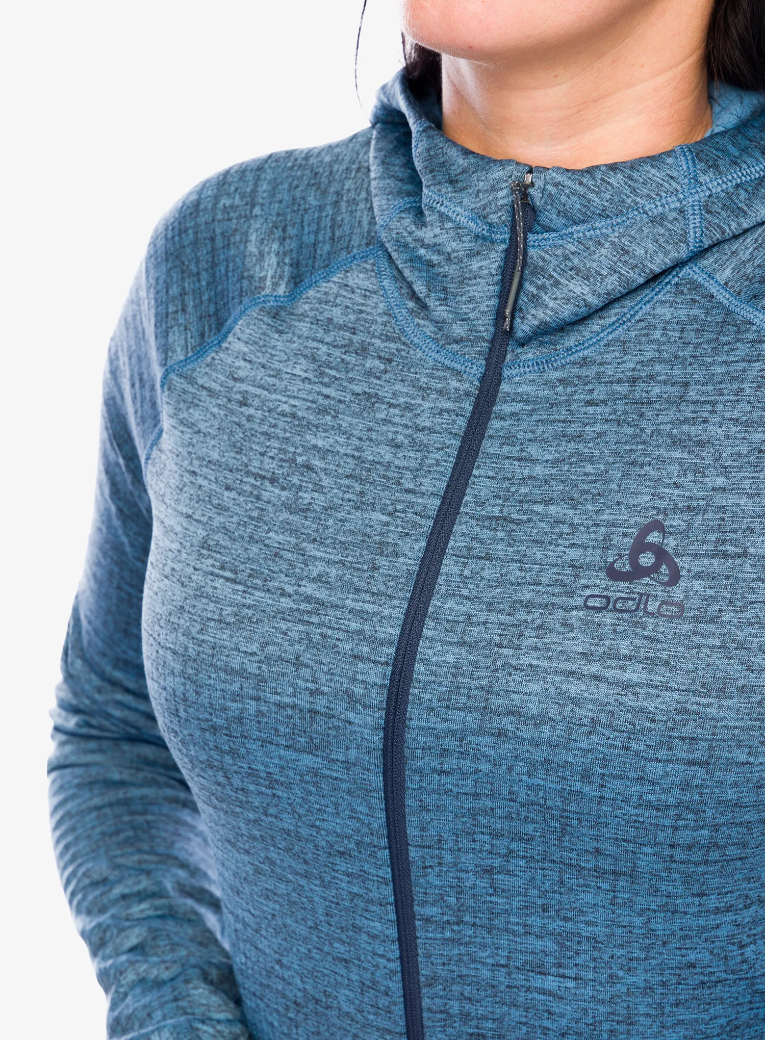 Ženska dukserica s kapuljačom Odlo Tencia Mid Layer Hoody Full Zip