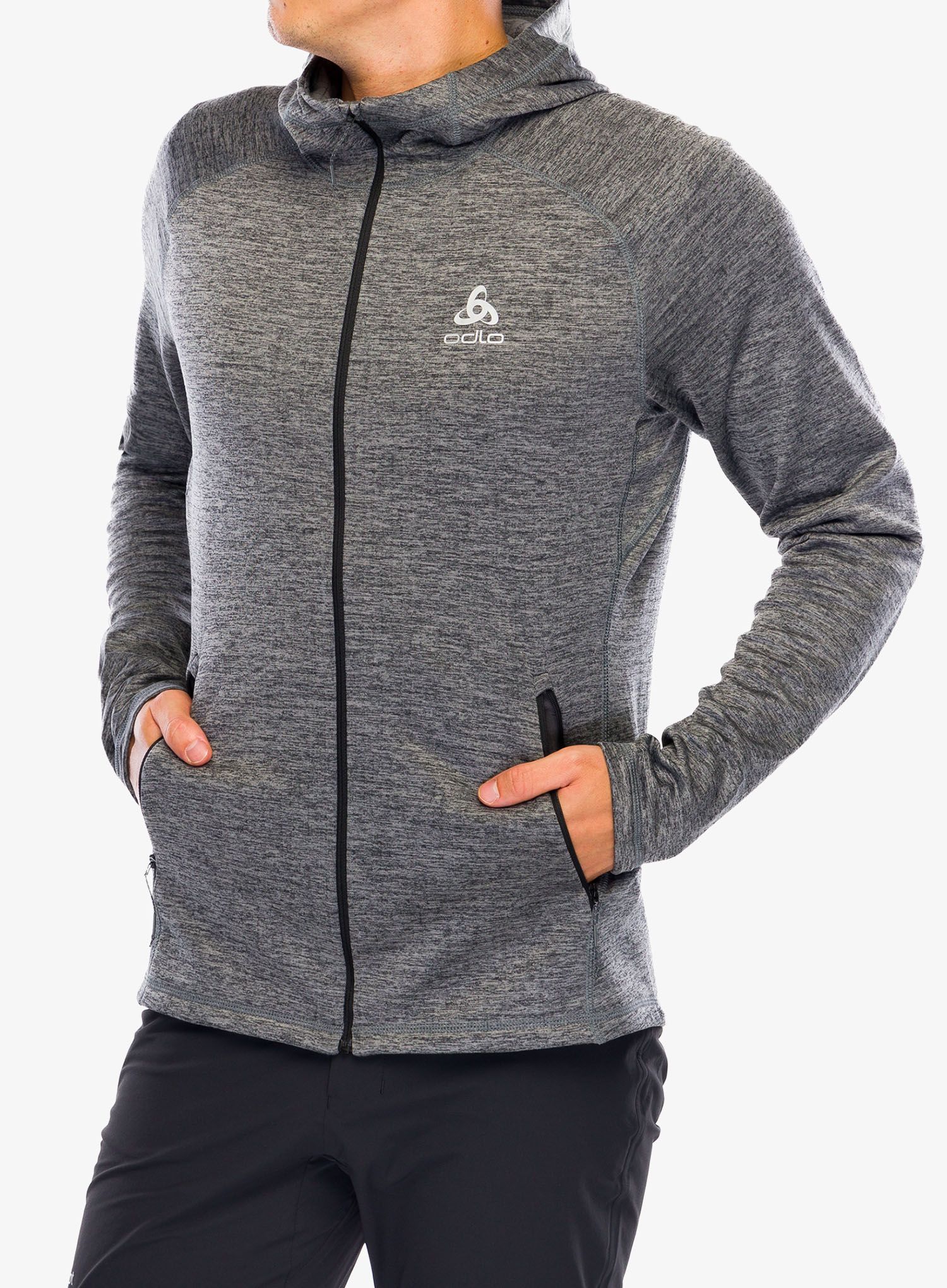Majica s kapuljačom Odlo Tencia Mid Layer Hoody Full Zip - dark grey melange